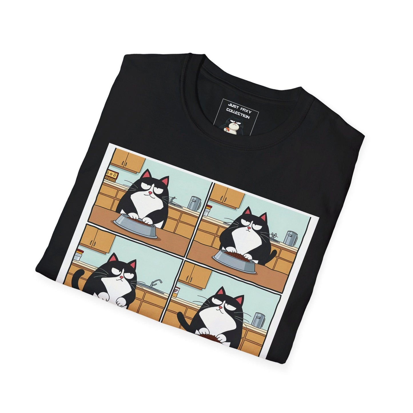 Just Faxy "The Food Critic" Tee – Gourmet Cat Vibes 🍽️🐱