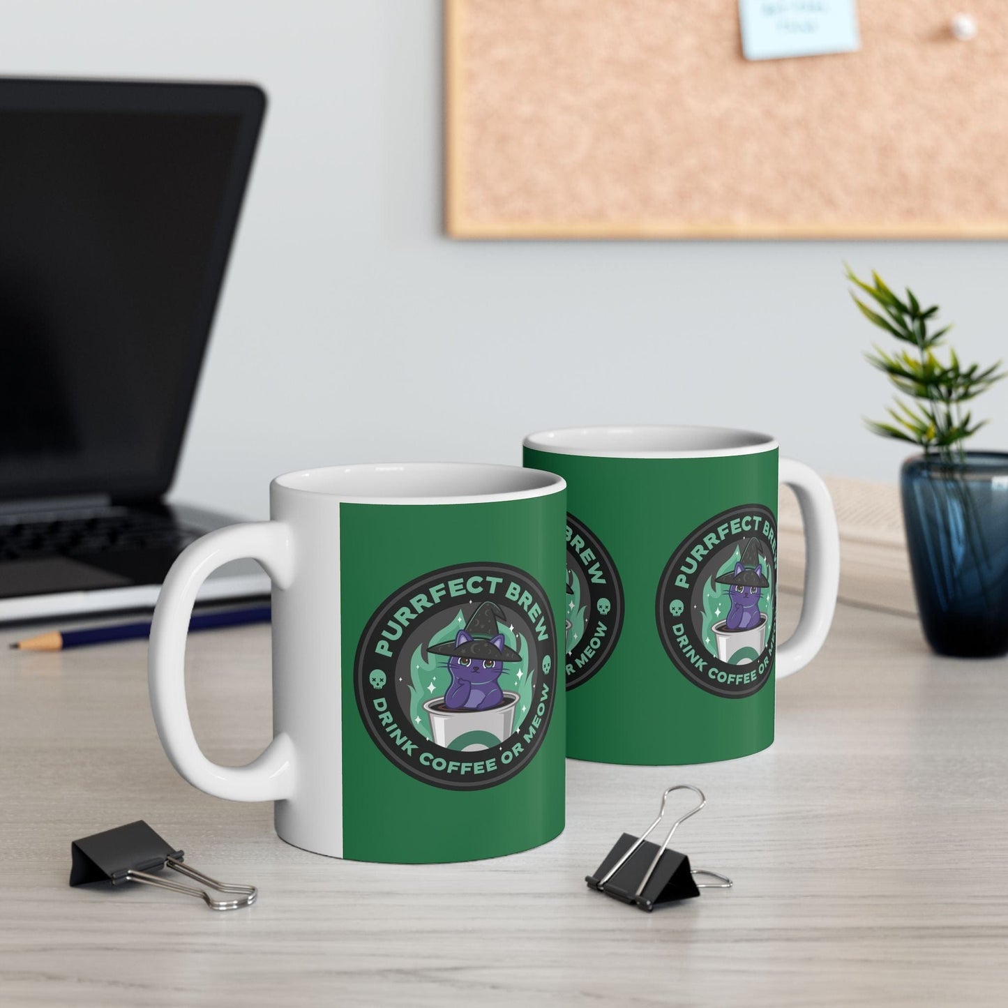 Purrfect Brew Kitty Witch Mug (11oz, 15oz)