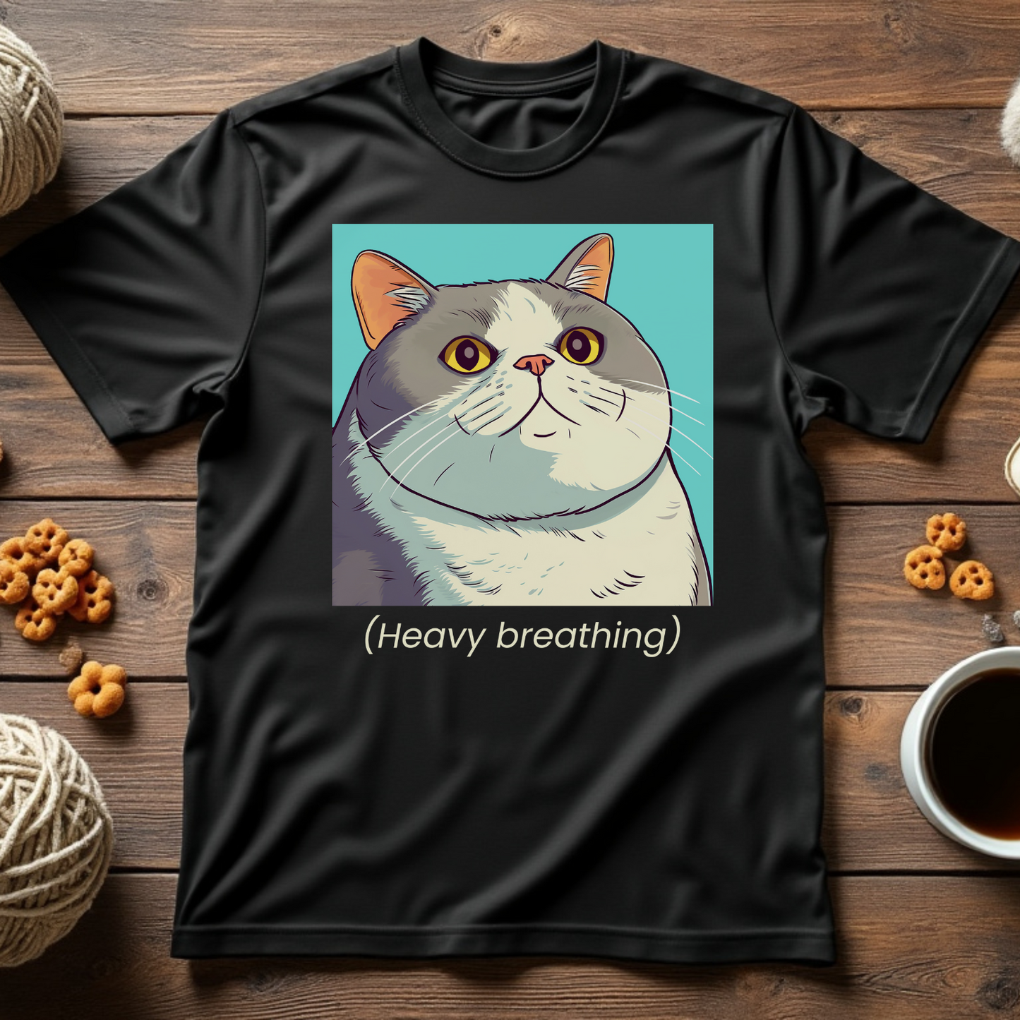 Heavy Breathing Cat Unisex Tee