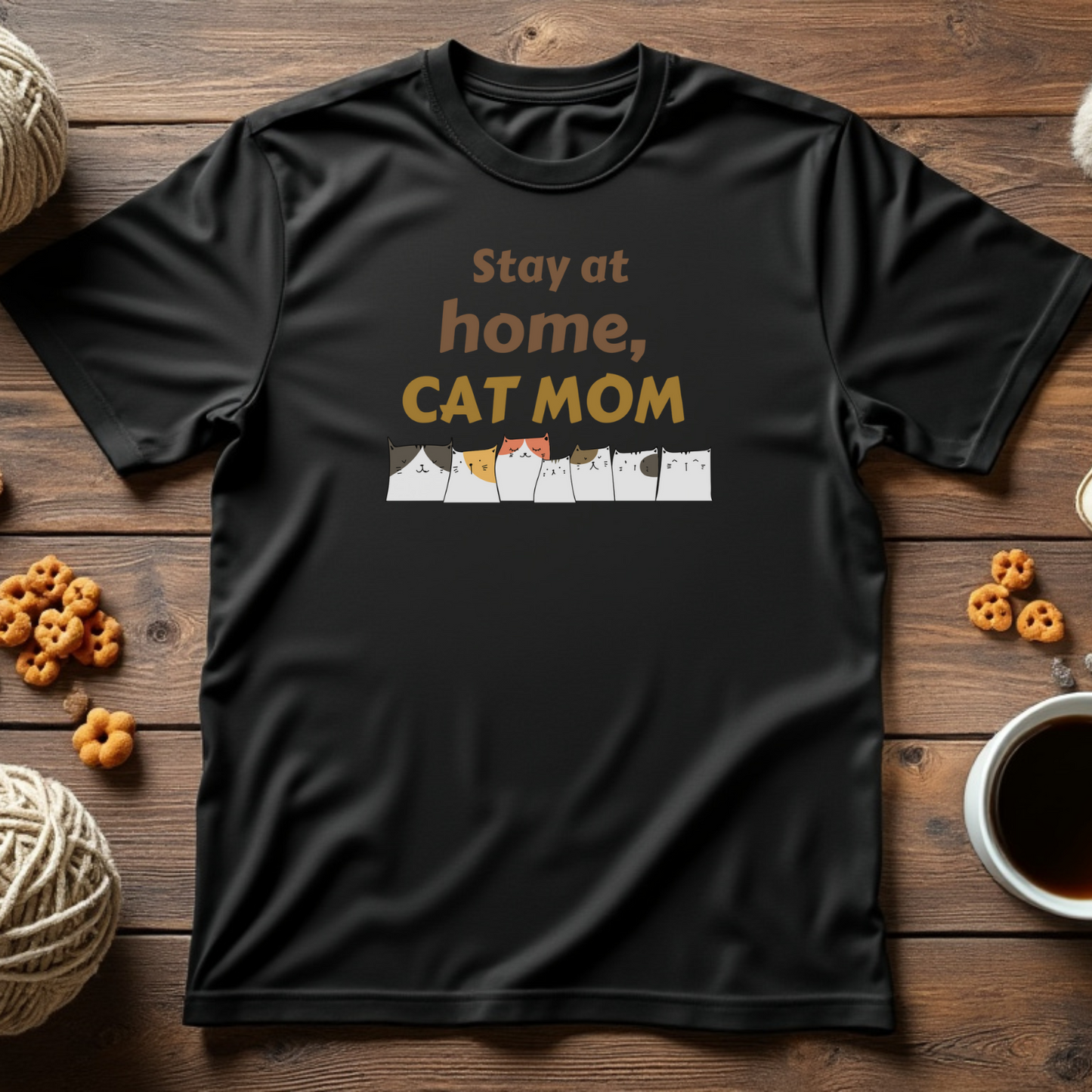 Stay at Home, Cat Mom Tee