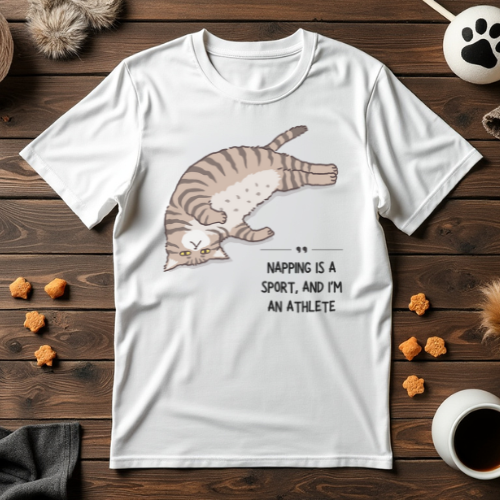Napping Athlete Cat Unisex Tee