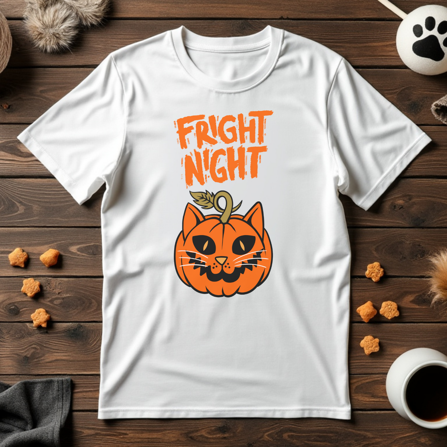 Fright Night Cat Pumpkin Unisex Tee