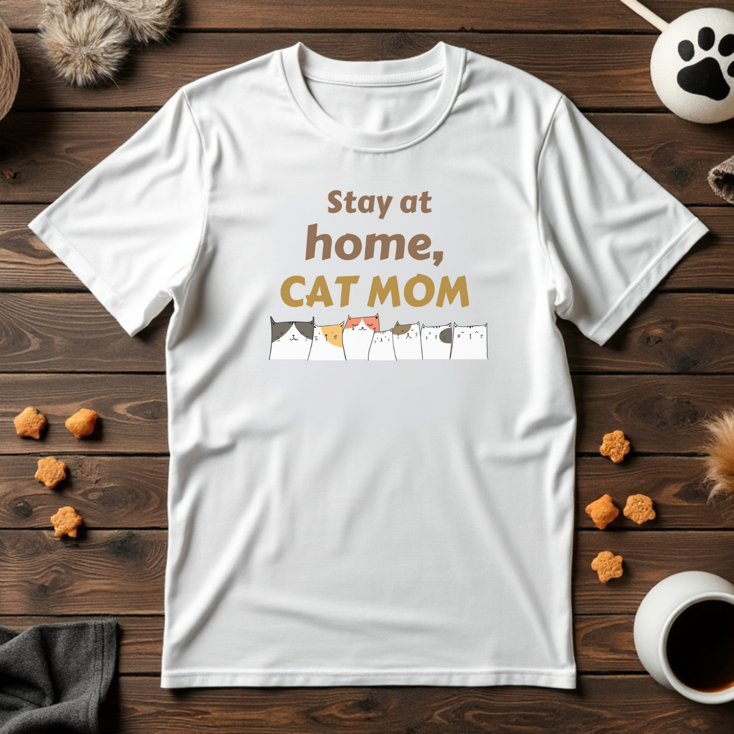 Stay at Home, Cat Mom Tee