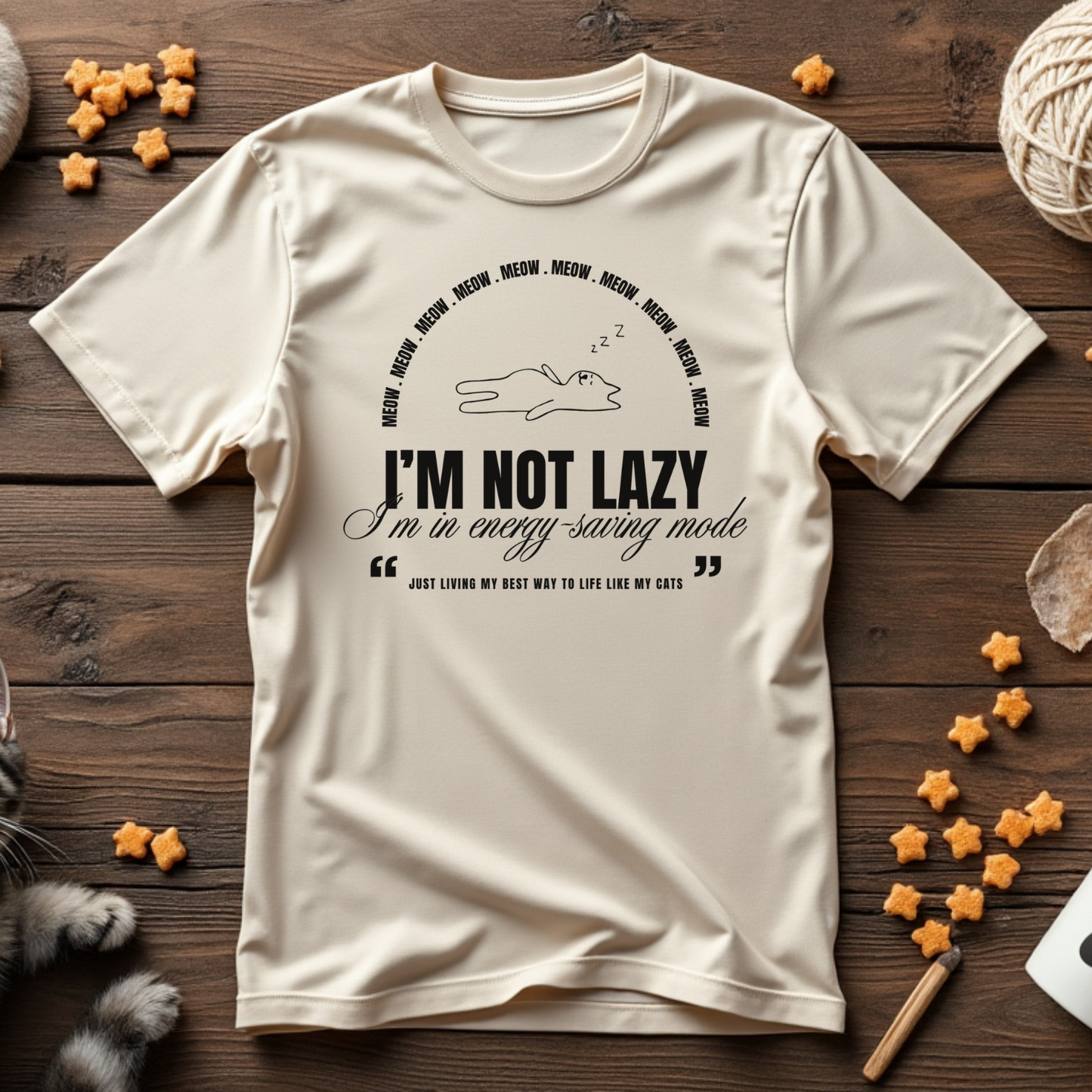 Energy Saving Mode Cat Tee