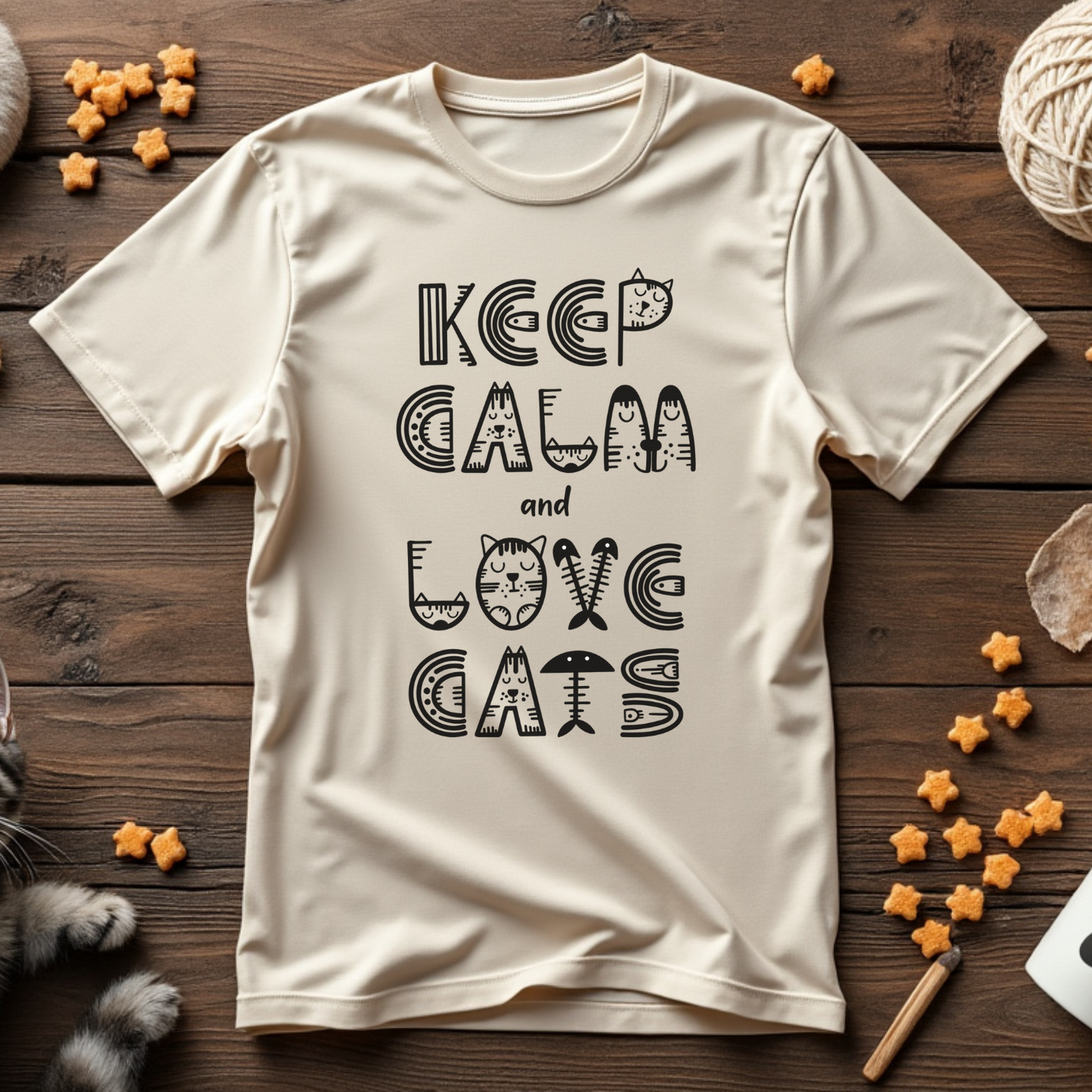 Keep Calm and Love Cats Unisex Tee