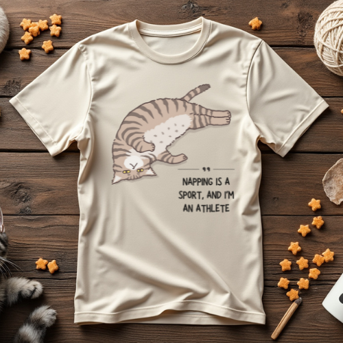 Napping Athlete Cat Unisex Tee