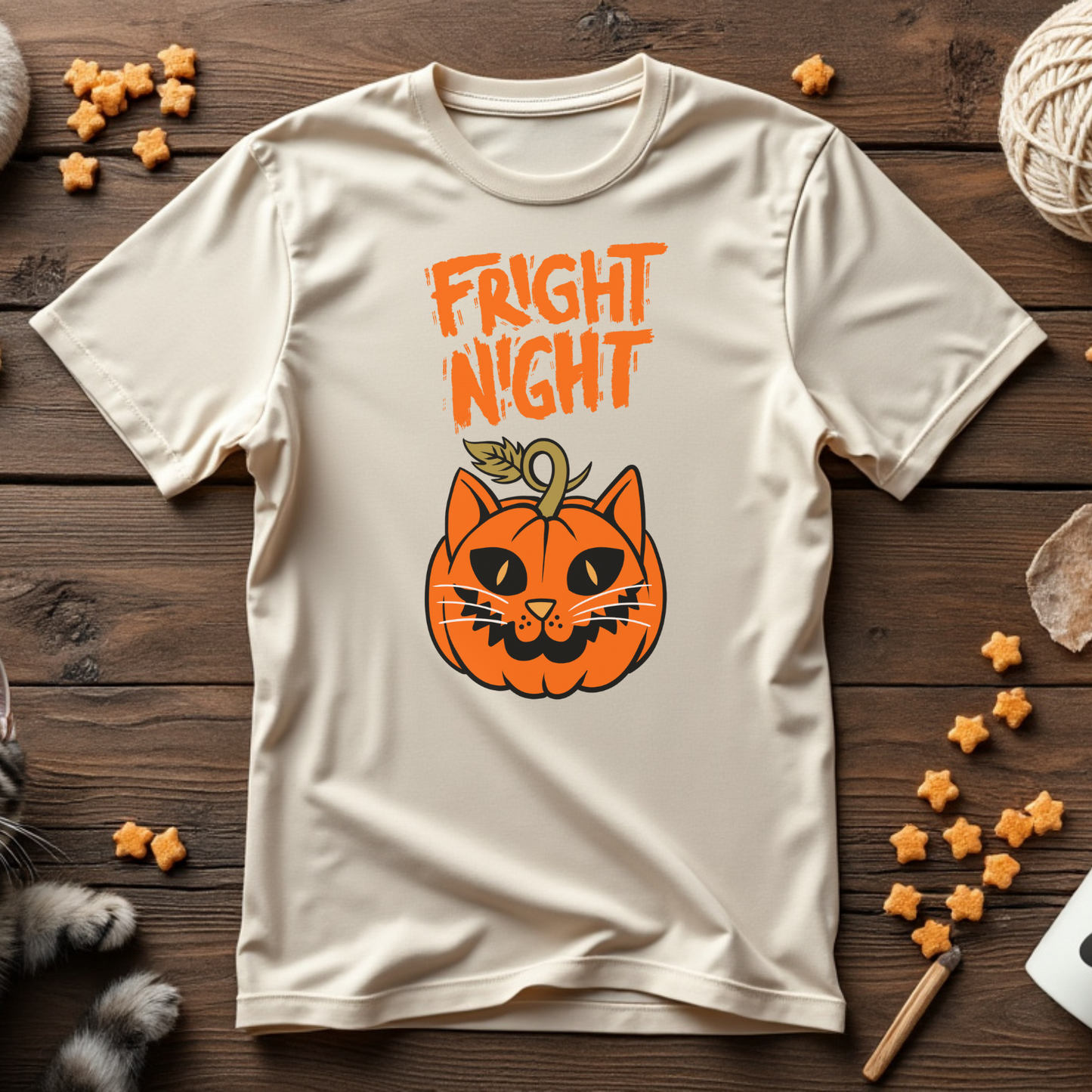 Fright Night Cat Pumpkin Unisex Tee