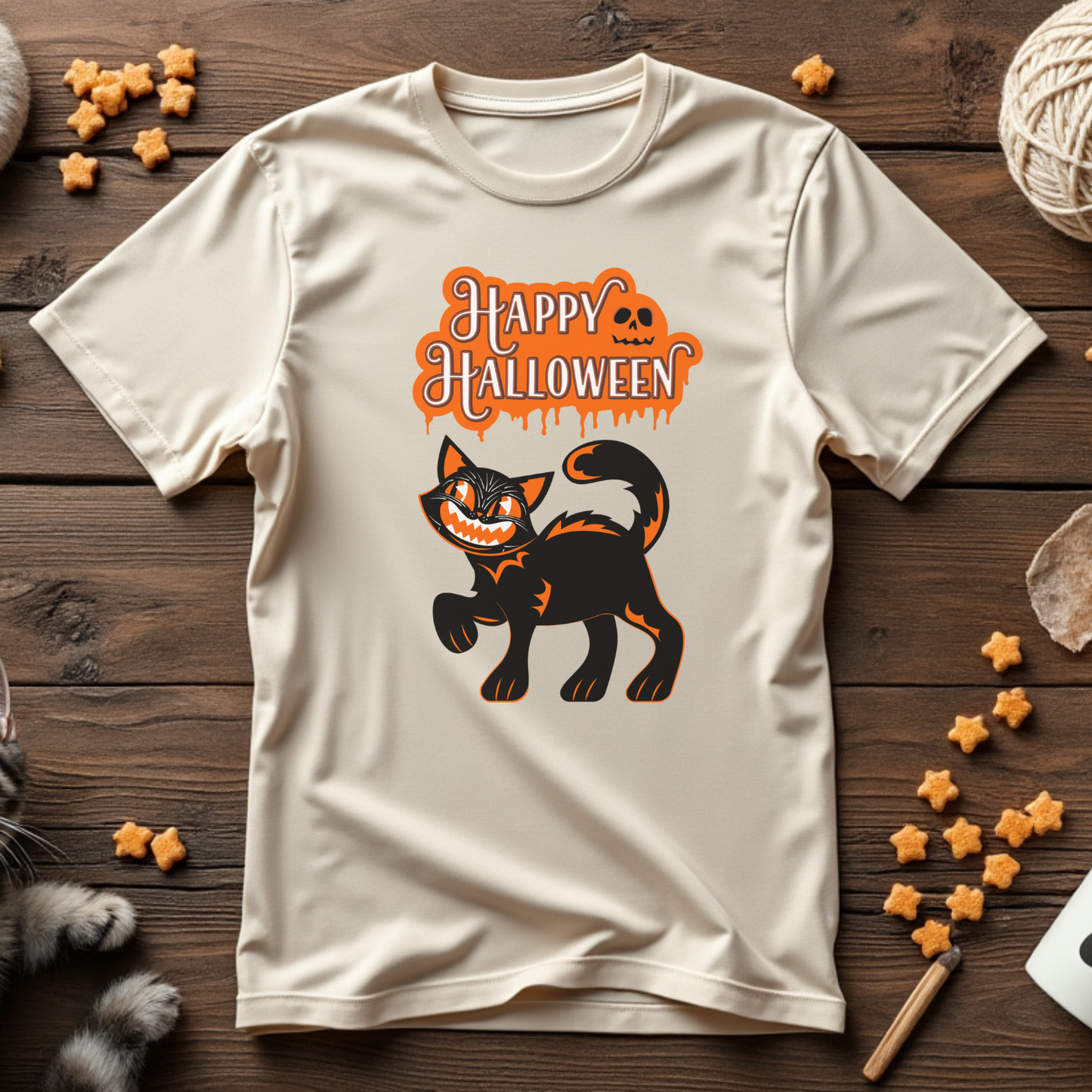Spooky Halloween Cat Unisex Tee