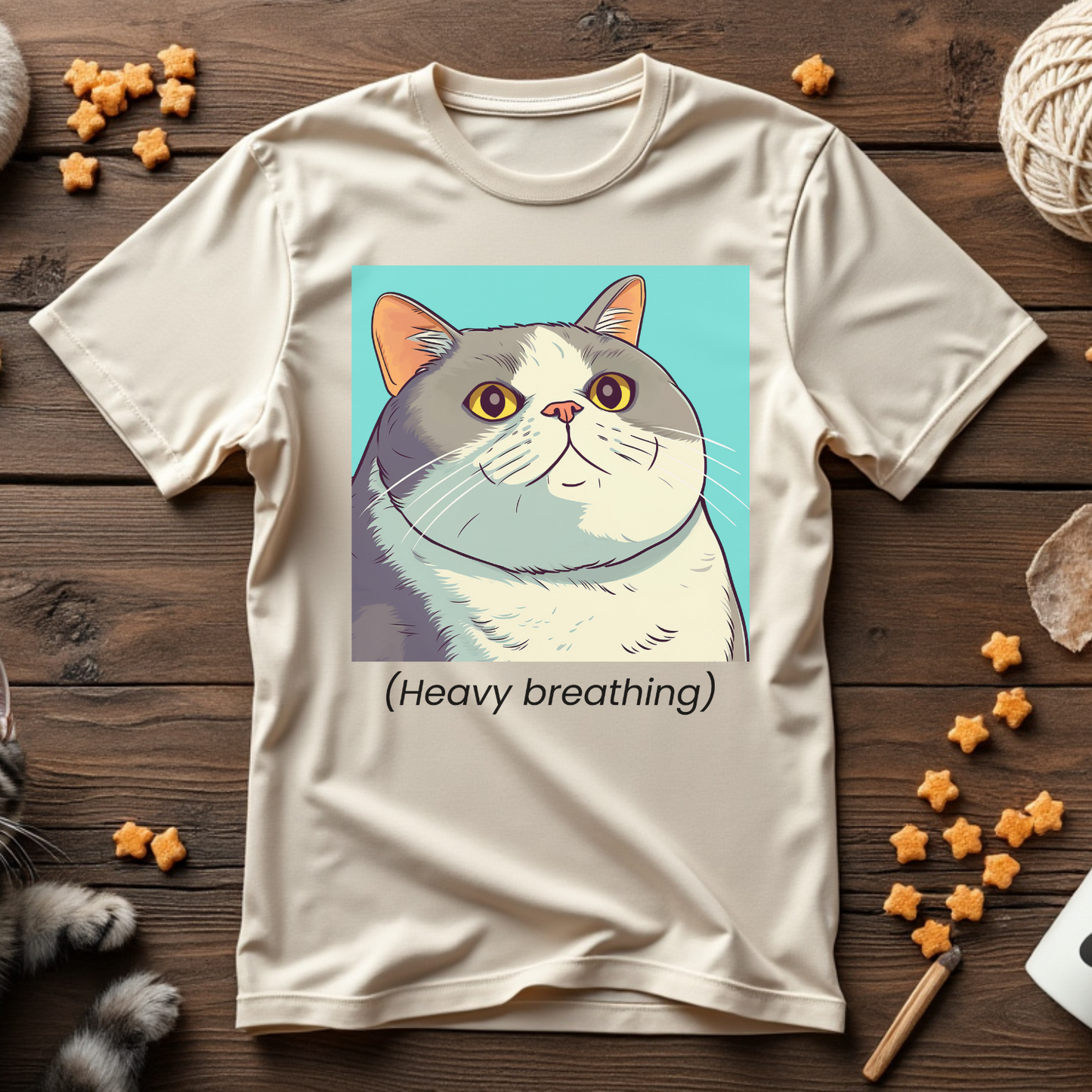 Heavy Breathing Cat Unisex Tee
