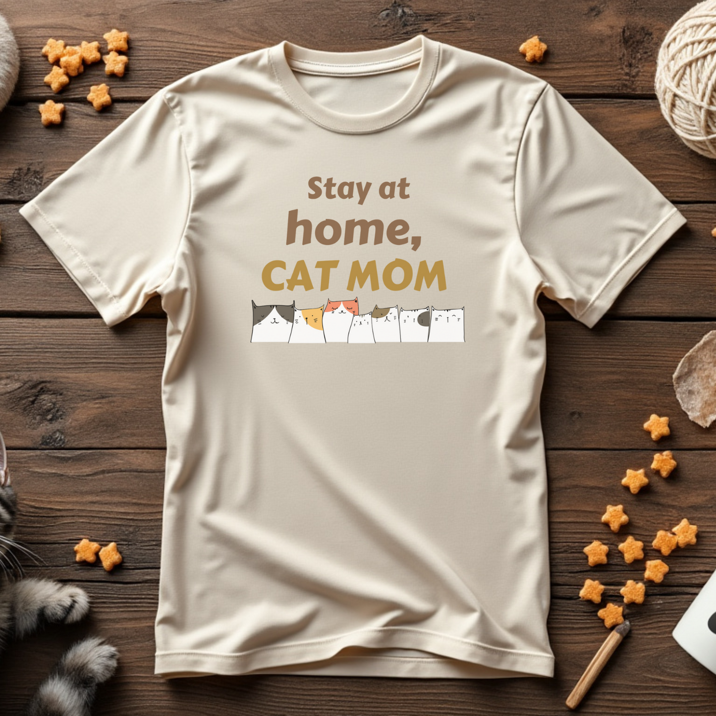 Stay at Home, Cat Mom Tee