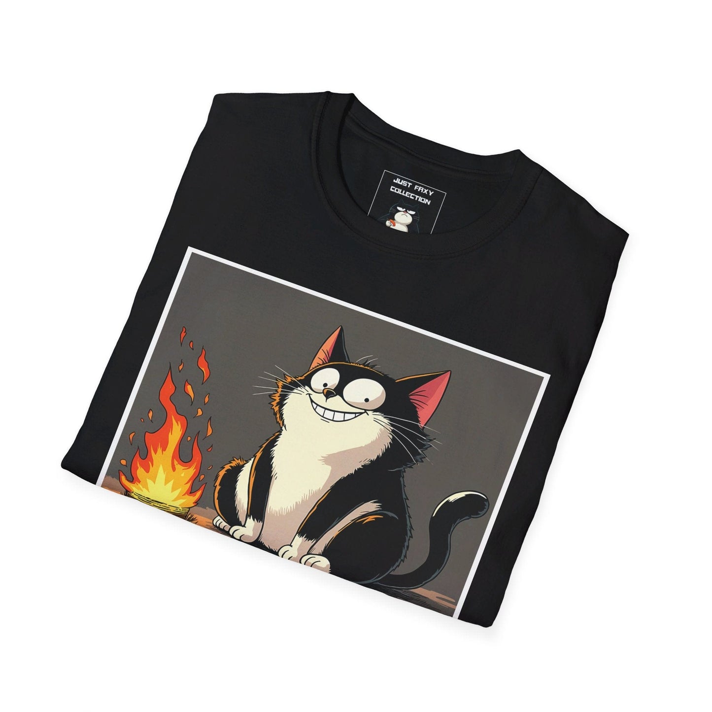 Just Faxy "Pyro Paws" Tee – A Spark of Mischief! 🔥😸