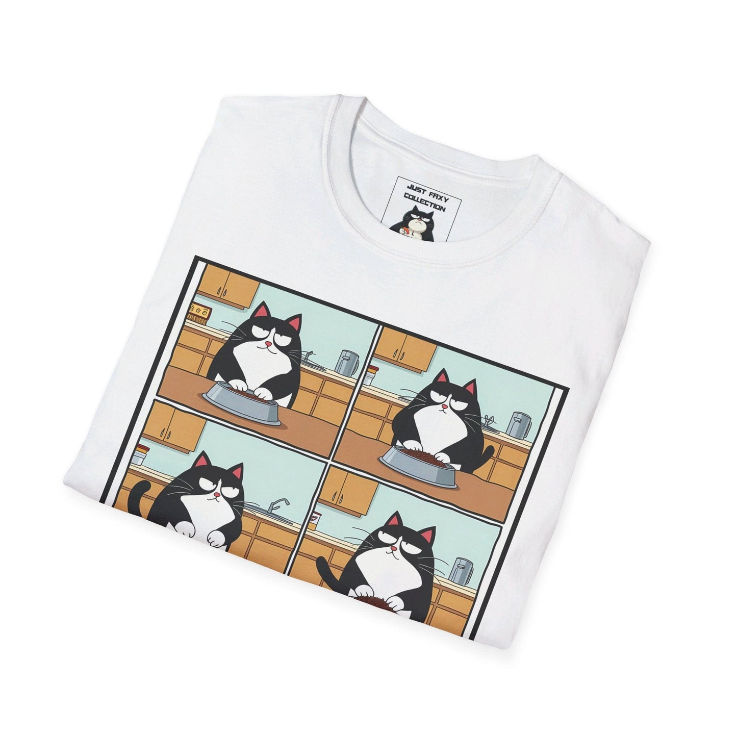 Just Faxy "The Food Critic" Tee – Gourmet Cat Vibes 🍽️🐱