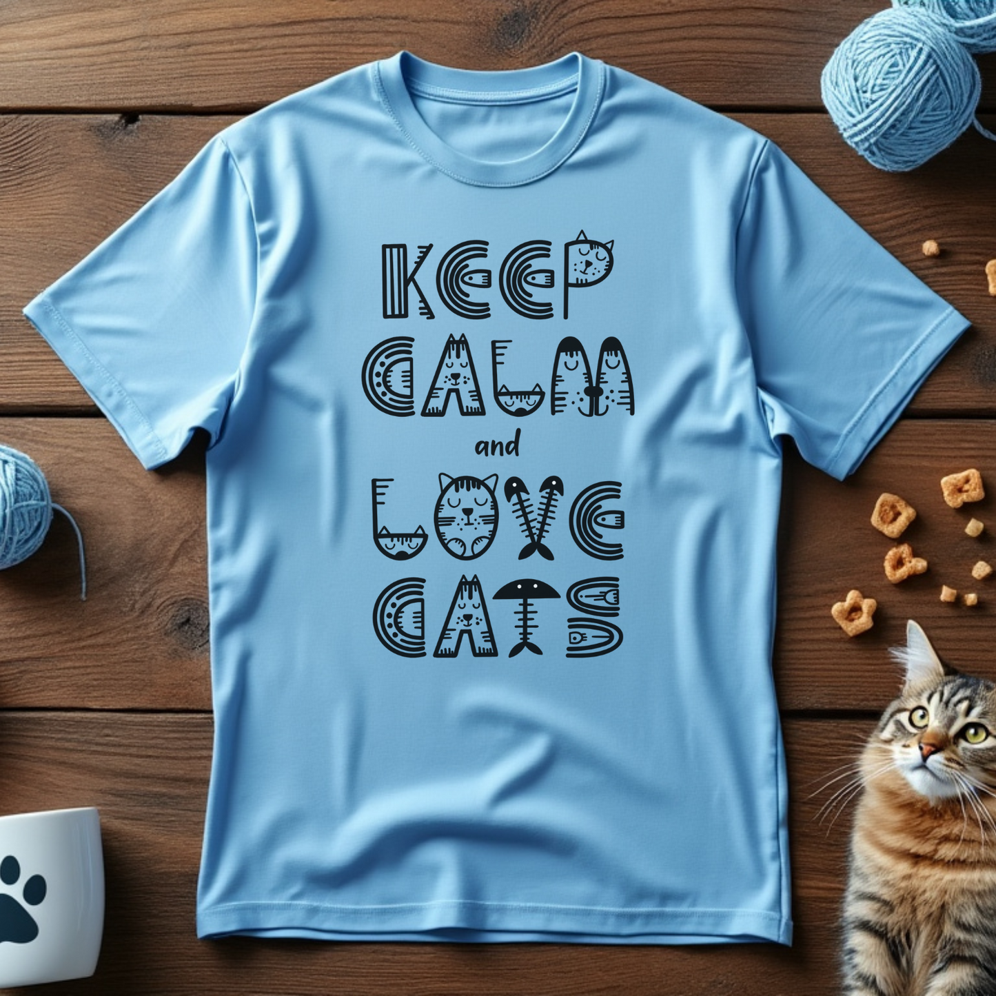 Keep Calm and Love Cats Unisex Tee
