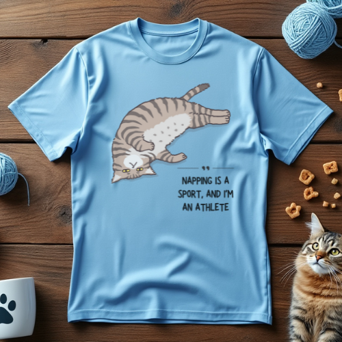 Napping Athlete Cat Unisex Tee