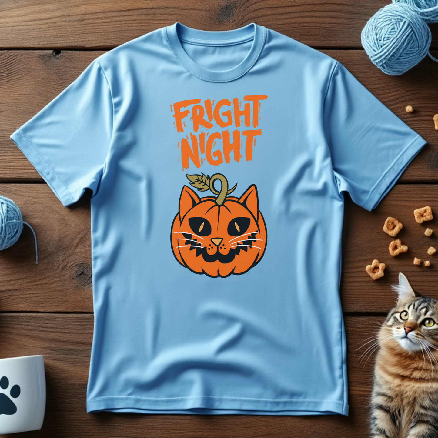 Fright Night Cat Pumpkin Unisex Tee