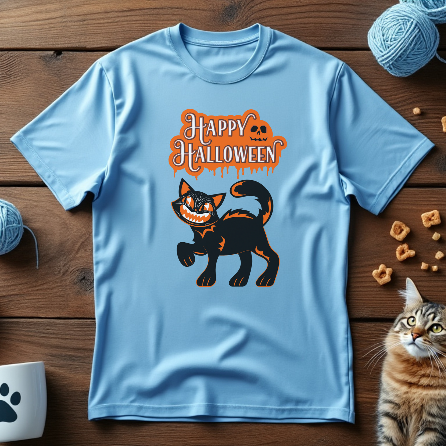 Spooky Halloween Cat Unisex Tee