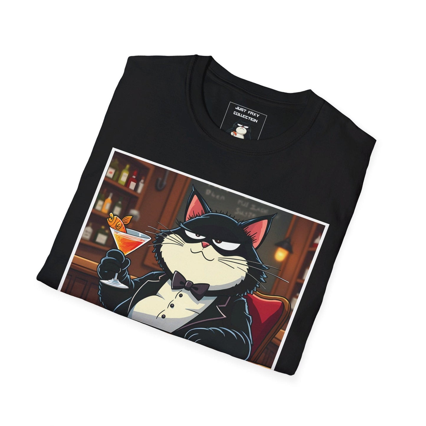 Just Faxy "Meowtini Nights" Tee – Classy Cat Vibes 🍸🐟