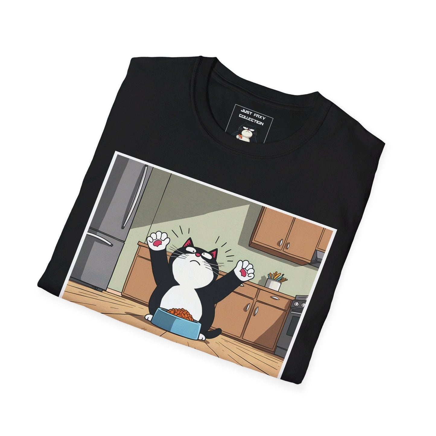 Just Faxy "Feast of Champions" Tee – The Ultimate Dinner Victory Pose! 🐾🍲