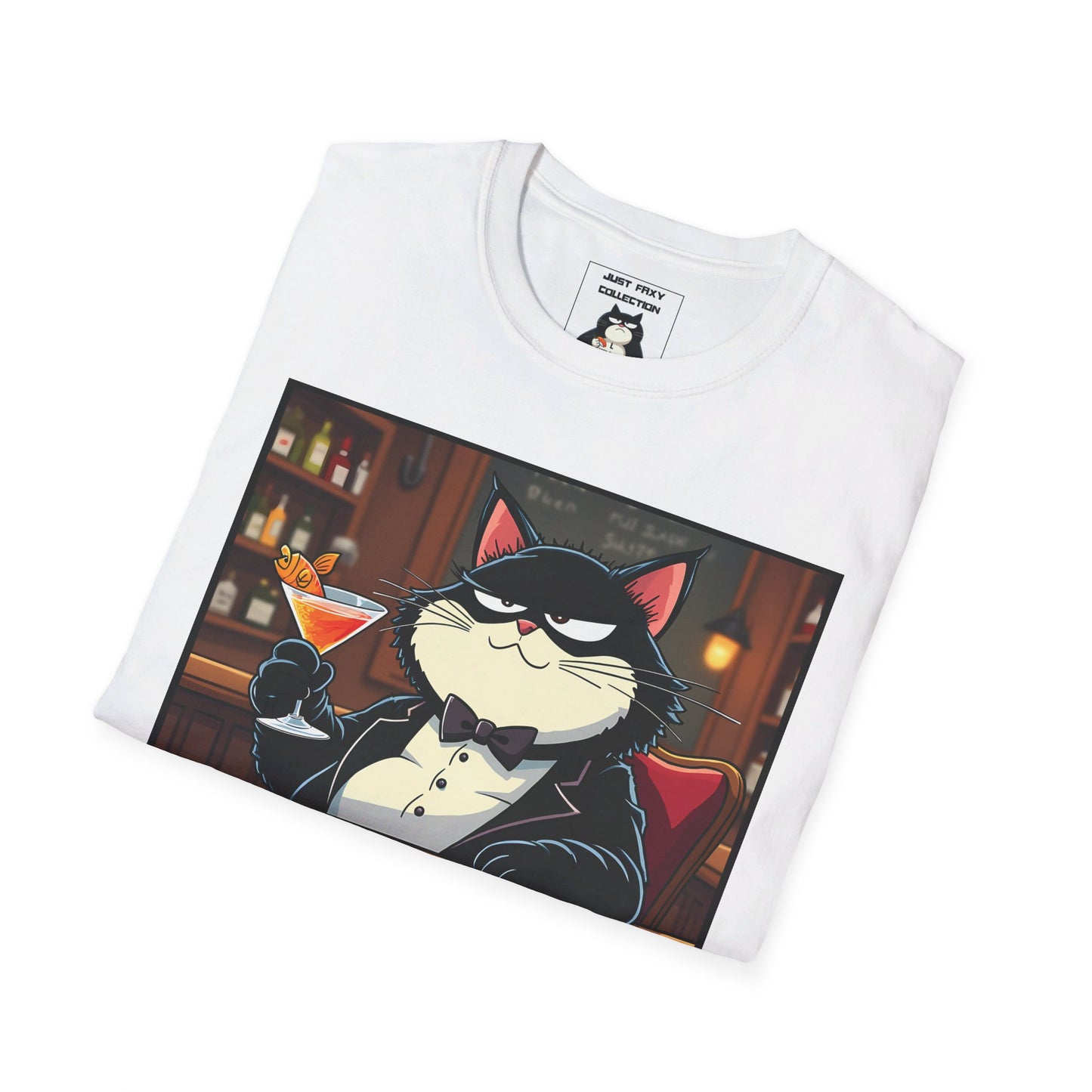 Just Faxy "Meowtini Nights" Tee – Classy Cat Vibes 🍸🐟