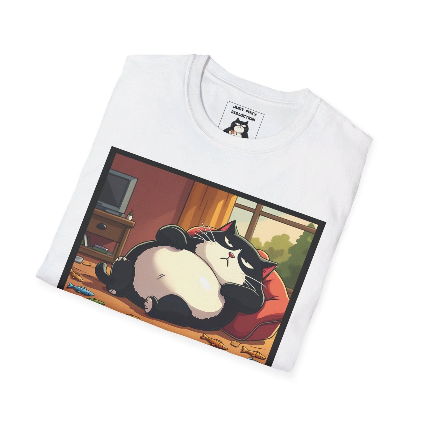 Just Faxy "Lazy Day Snacks" Tee – Embrace the Cat-titude of Chill 💤🐟