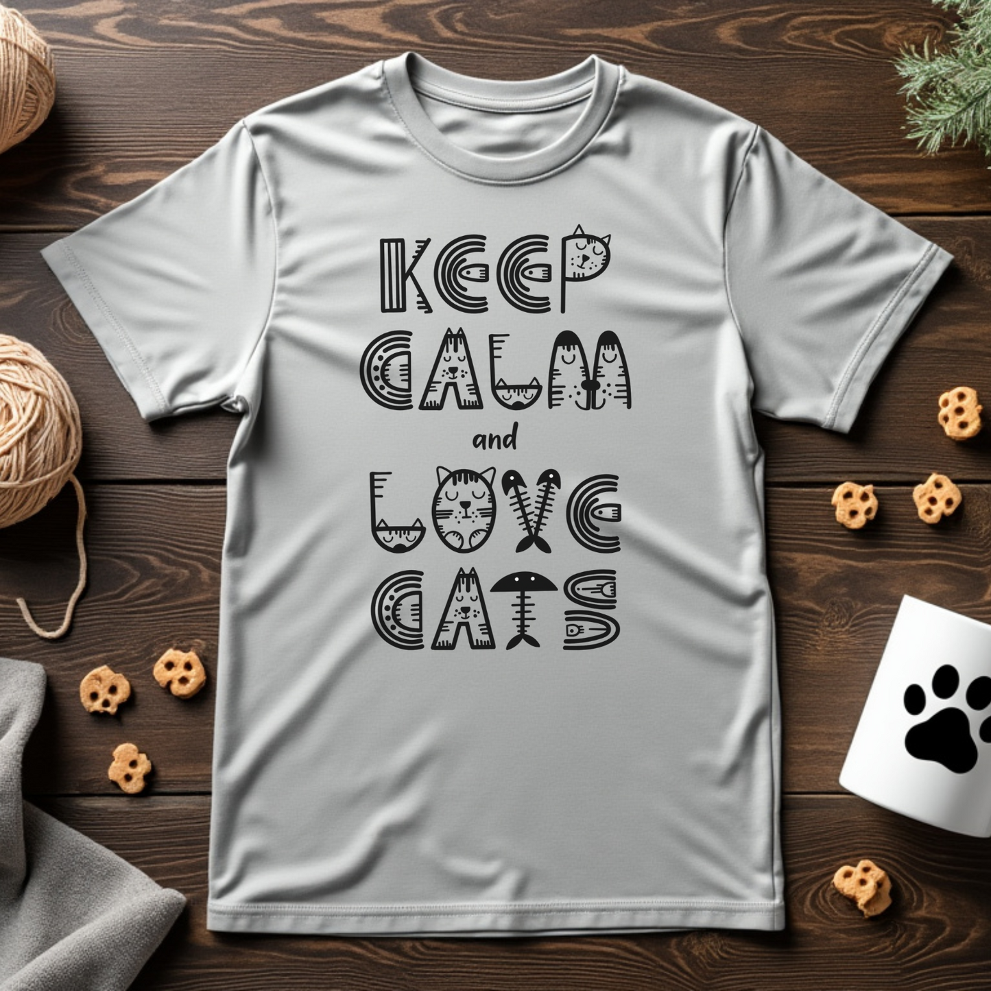 Keep Calm and Love Cats Unisex Tee