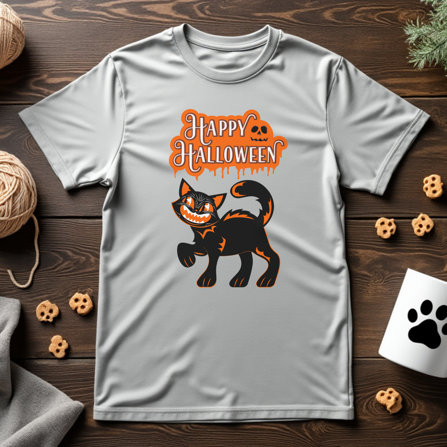 Spooky Halloween Cat Unisex Tee
