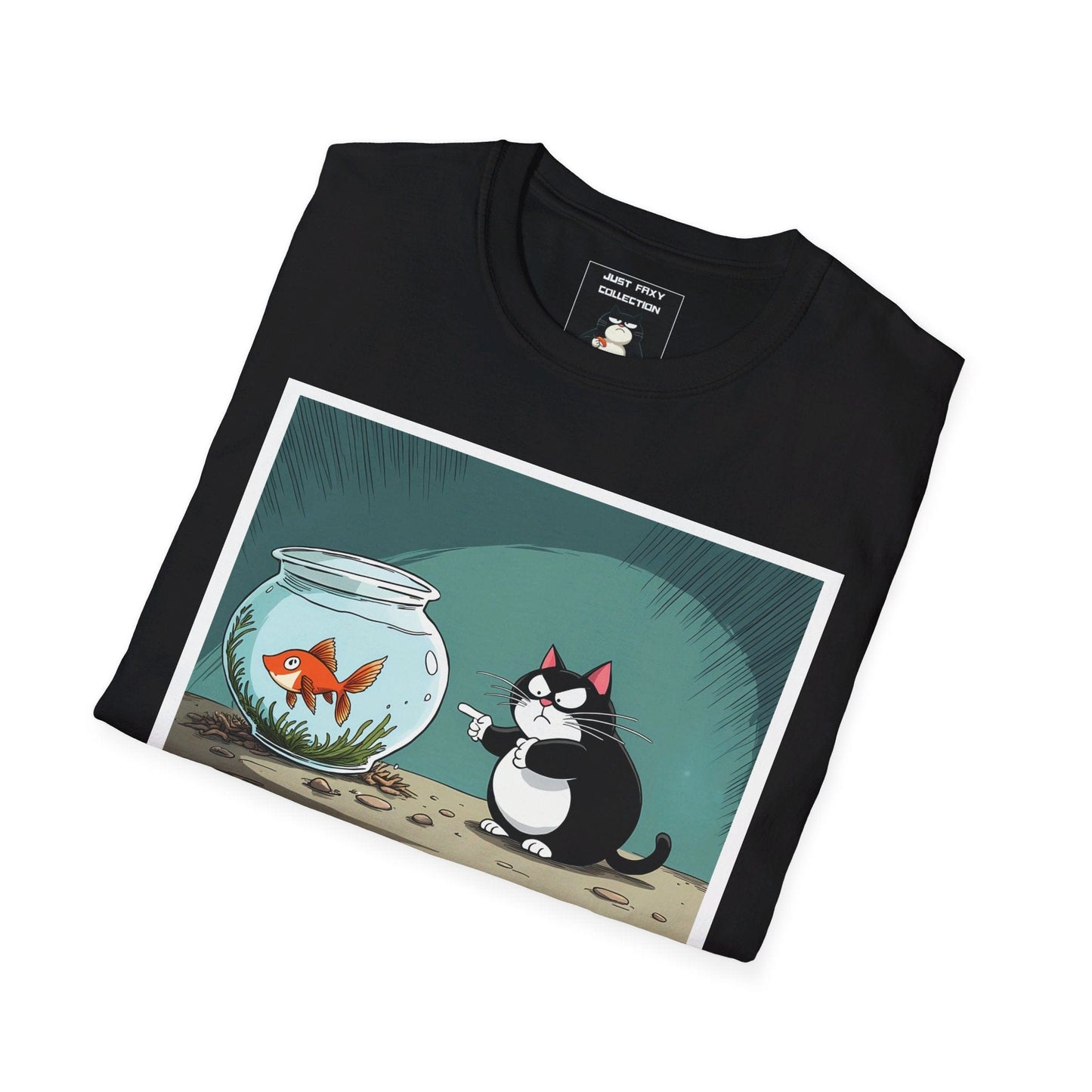 Just Faxy "Aquarium Showdown" Tee – For the Feisty Feline Fanatics 🐟😾