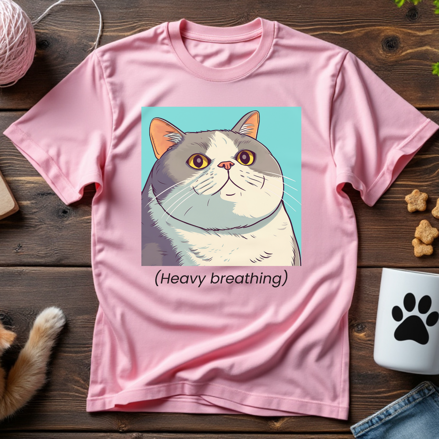 Heavy Breathing Cat Unisex Tee