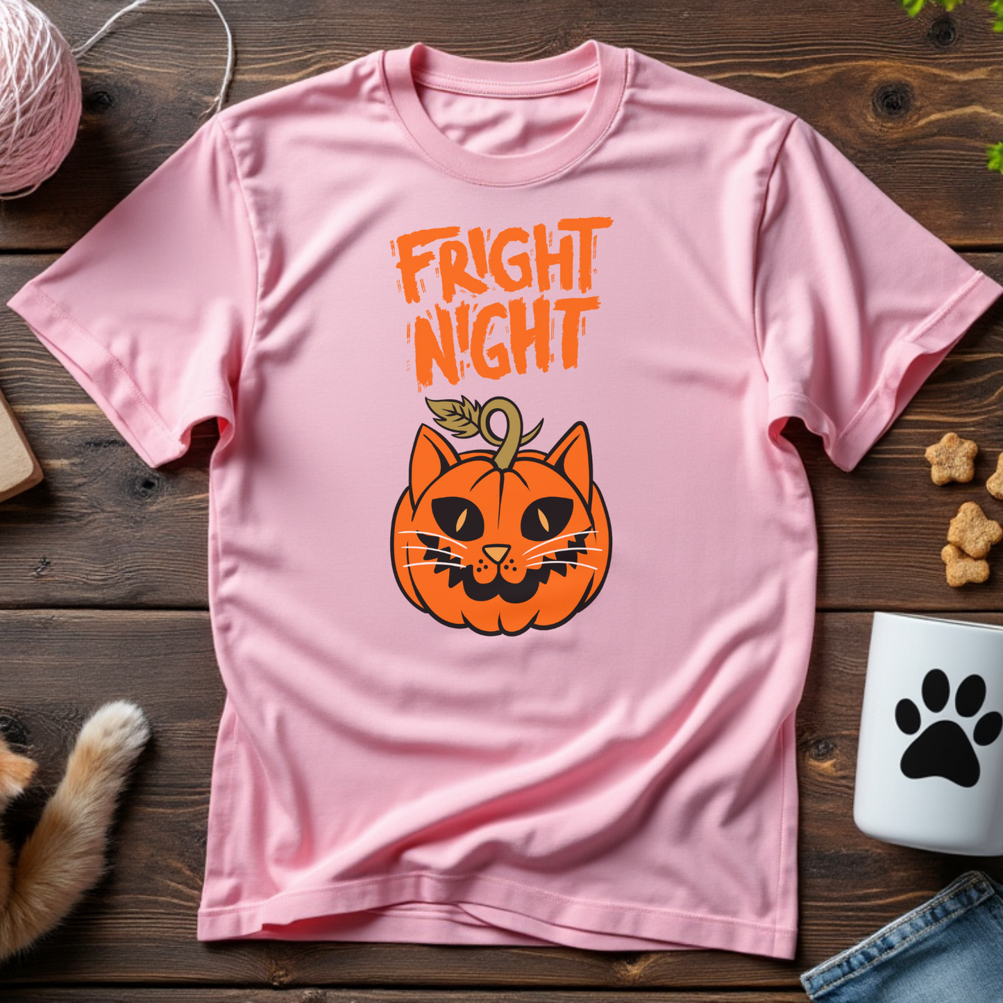 Fright Night Cat Pumpkin Unisex Tee