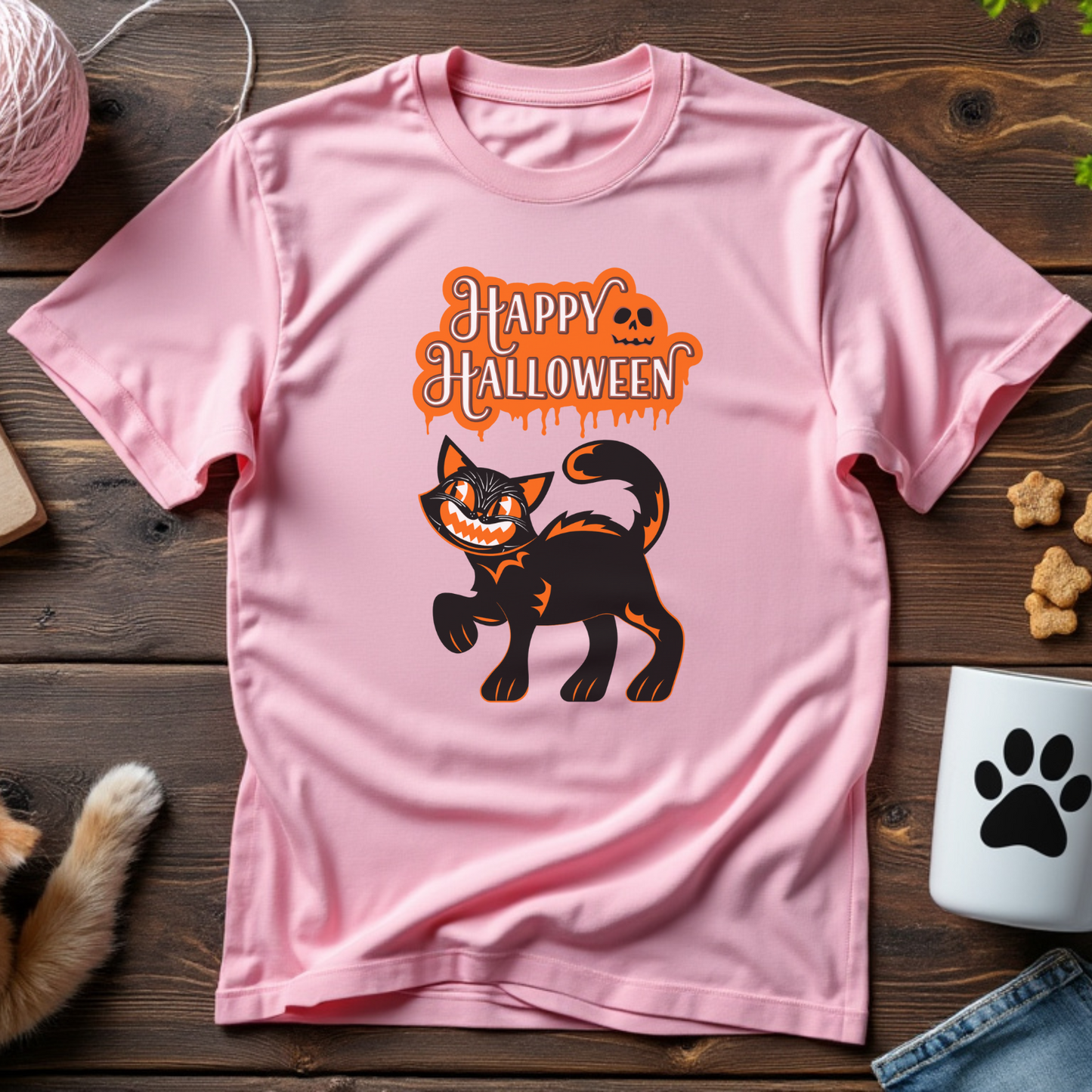 Spooky Halloween Cat Unisex Tee