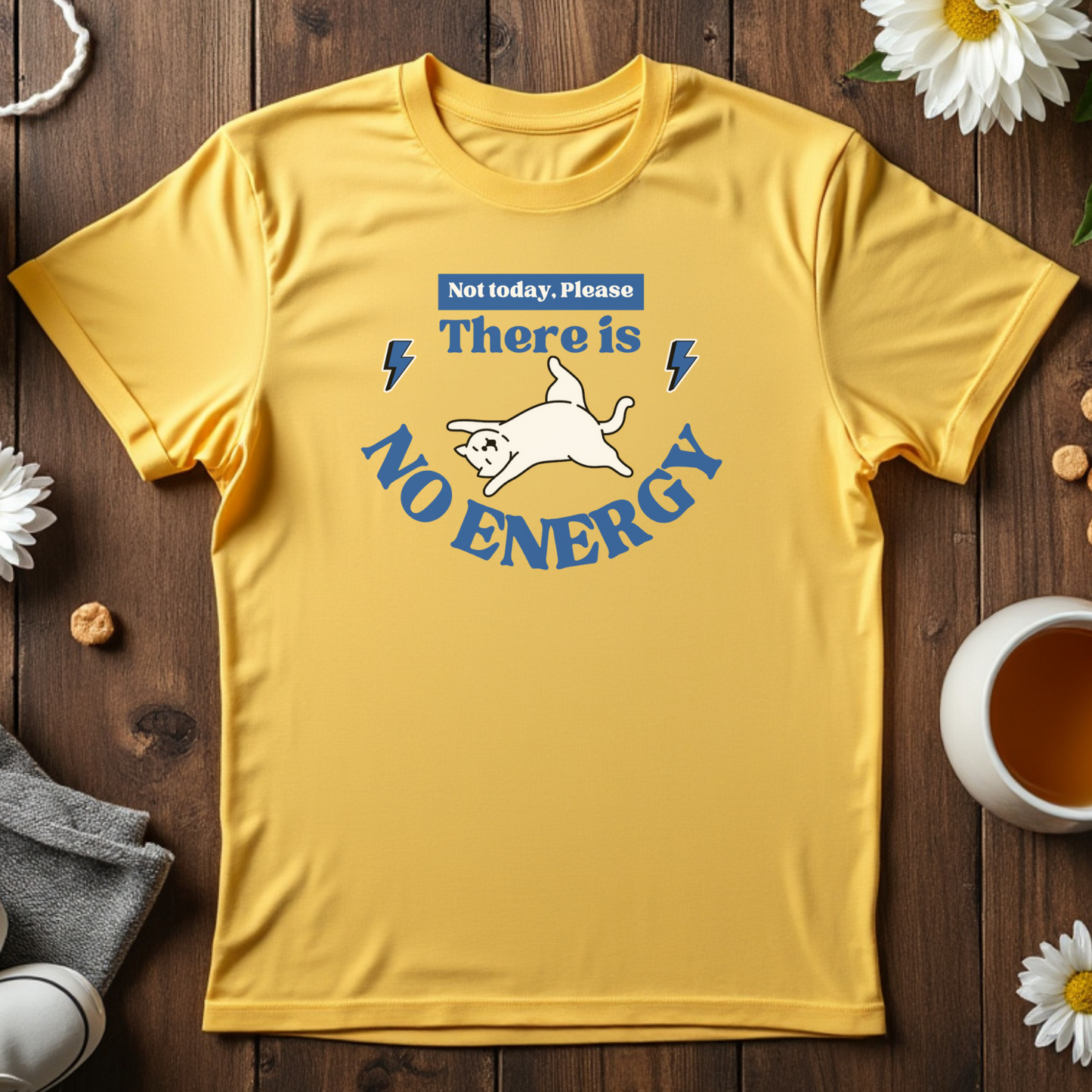 No Energy Cat Tee