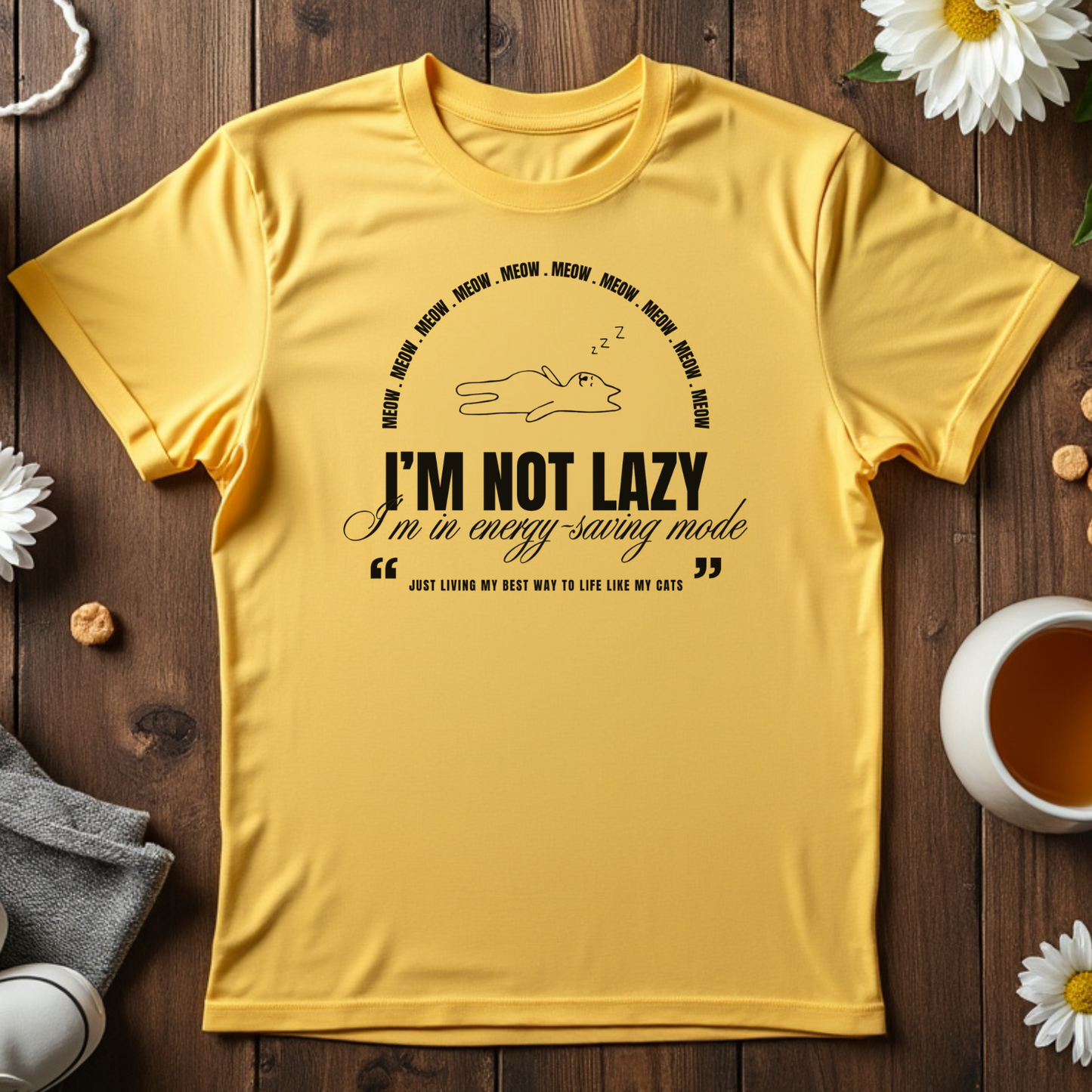 Energy Saving Mode Cat Tee