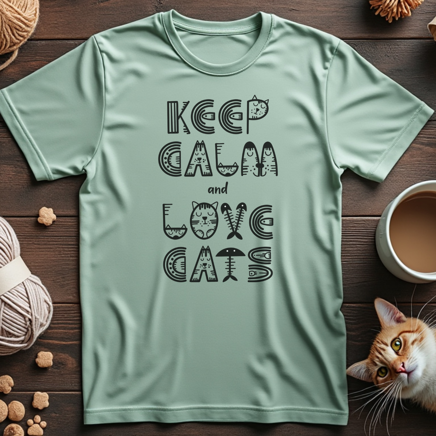 Keep Calm and Love Cats Unisex Tee