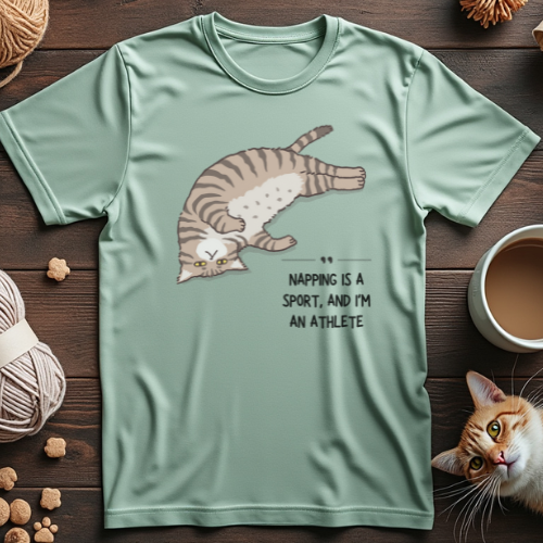 Napping Athlete Cat Unisex Tee