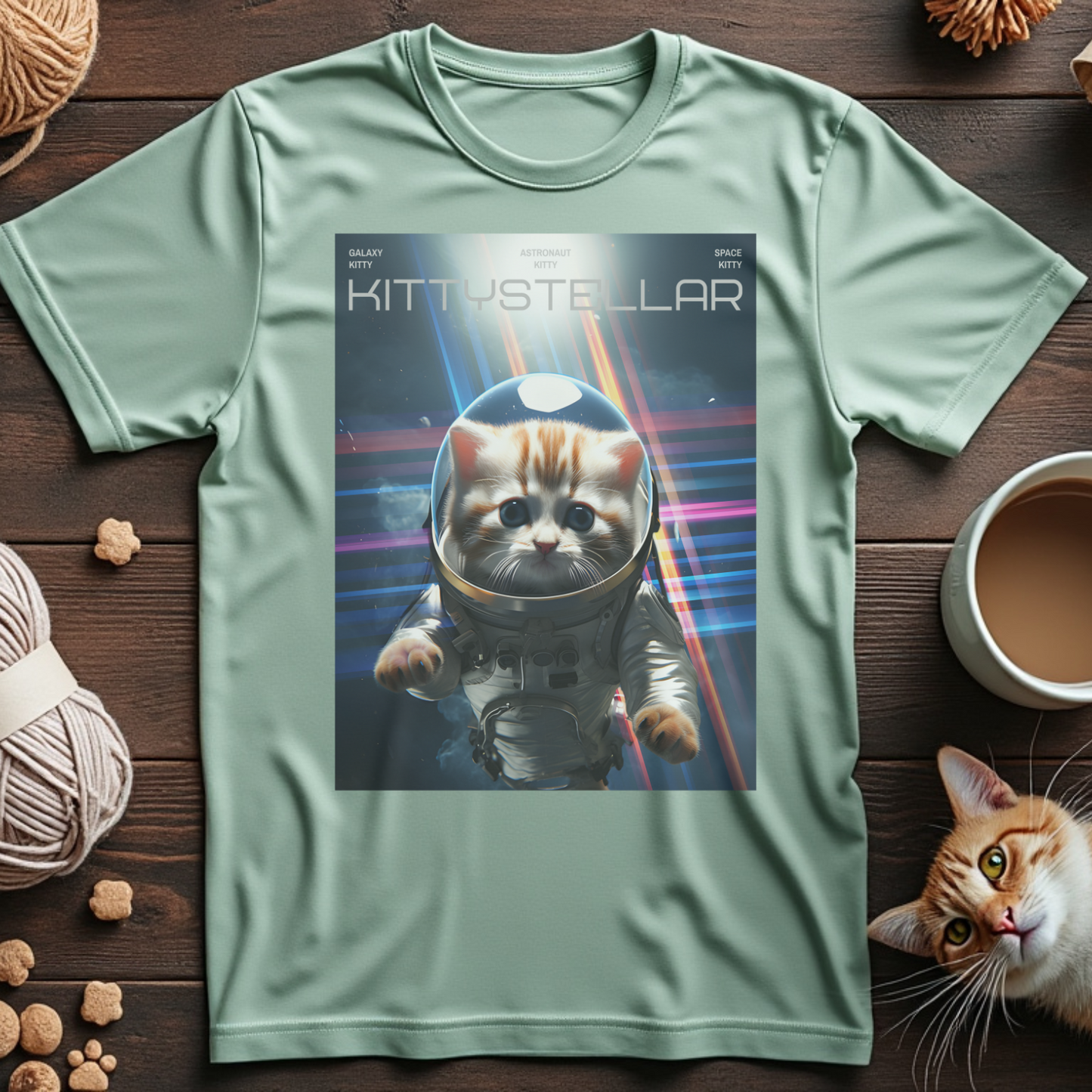 Kittystellar Space Adventure Unisex Tee
