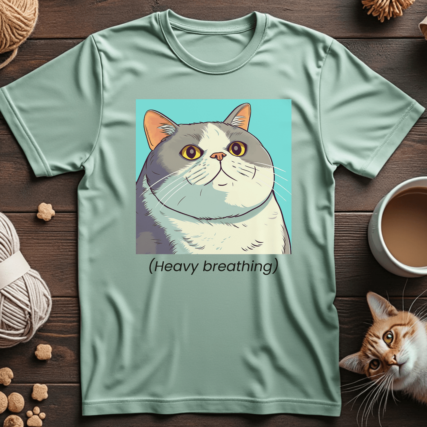 Heavy Breathing Cat Unisex Tee