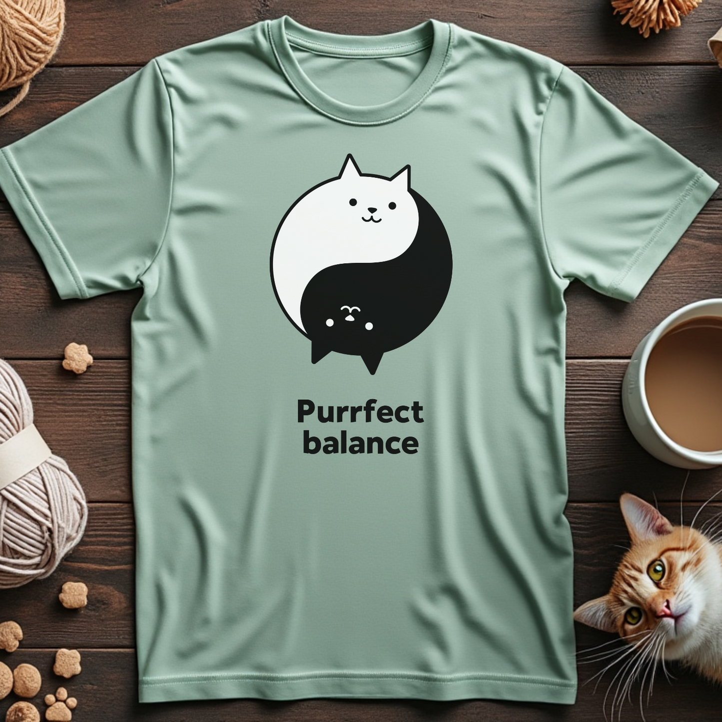 Yin Yang Cat Tee