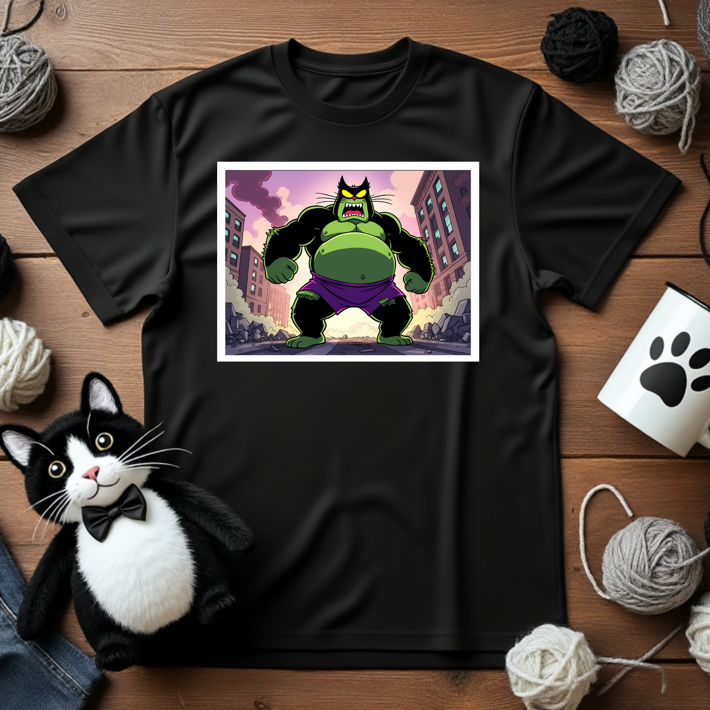 Faxy Hulk Tee - Unleash the Power of Paws! 💚🐾