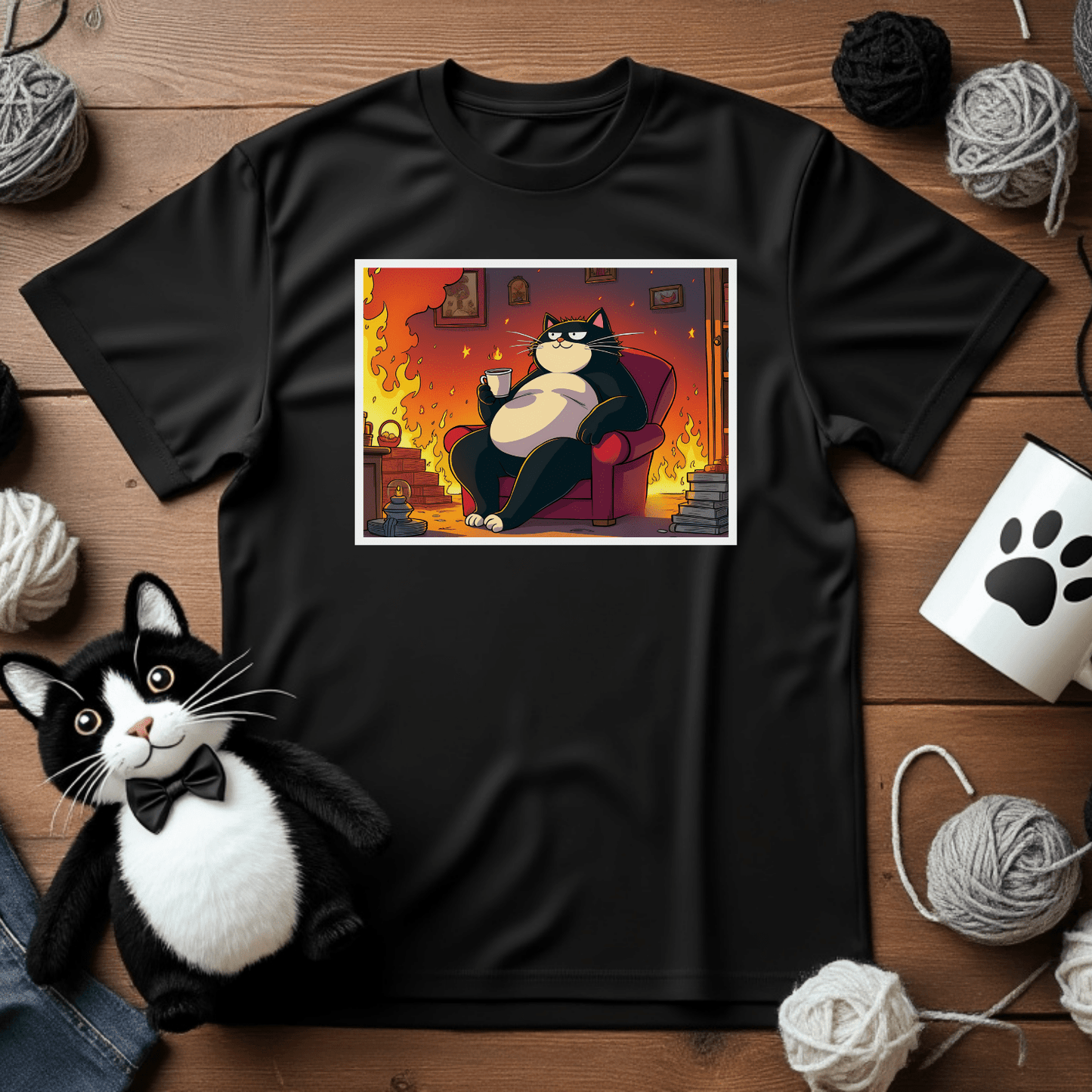 Just Faxy "This is Fine" Tee – Keep Calm and Carry On! 🔥☕