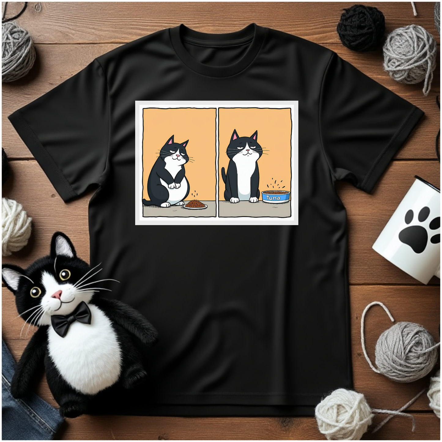 Just Faxy "Tuna or Nothing" Tee – Feline Foodie Attitude 🐟😼