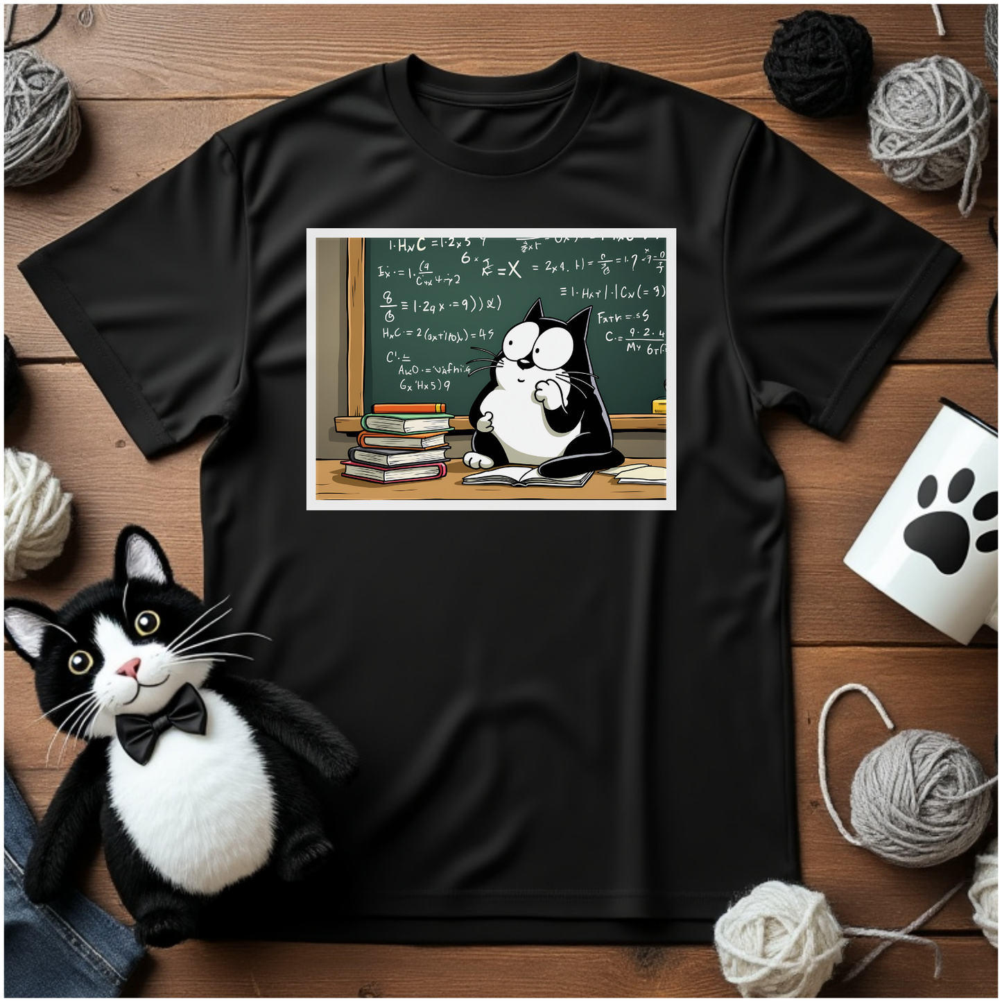 Just Faxy "Math Genius" Tee – Calculated Cuteness 📚🐾
