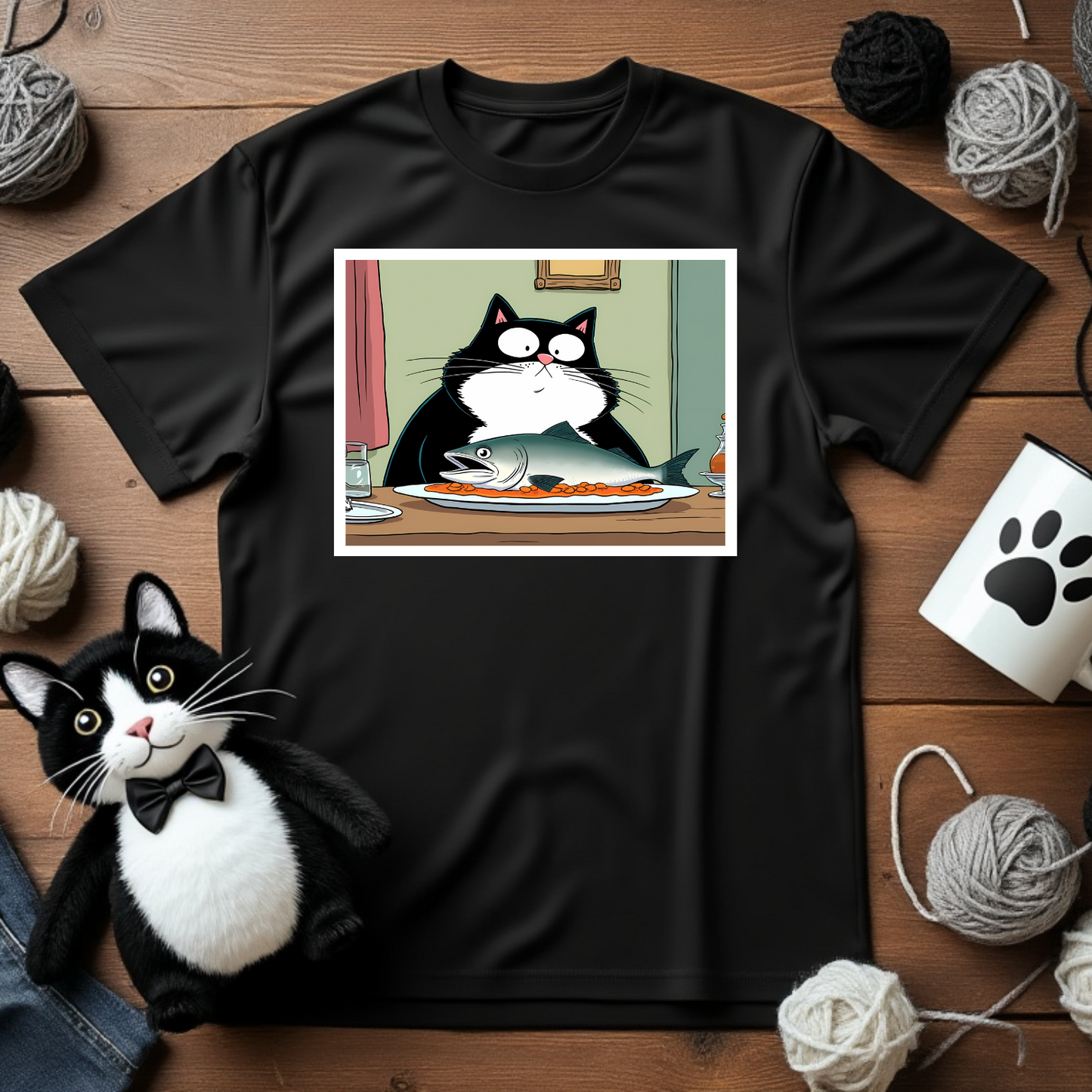 Surprised Faxy "Fish Feast Fiasco" Tee – Bigger Fish to Fry 🐟😲