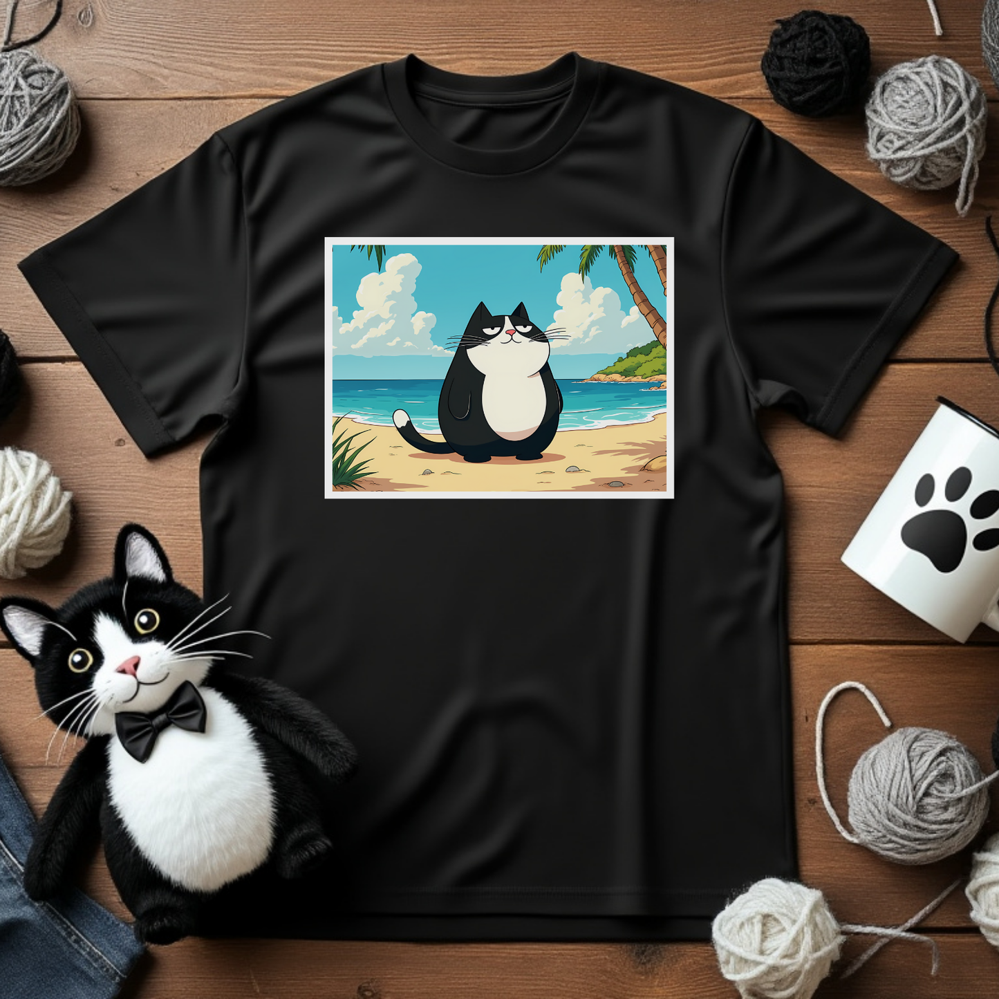 Just Faxy Beach Bum Tee – Unleash Your Inner Cool Cat 😎