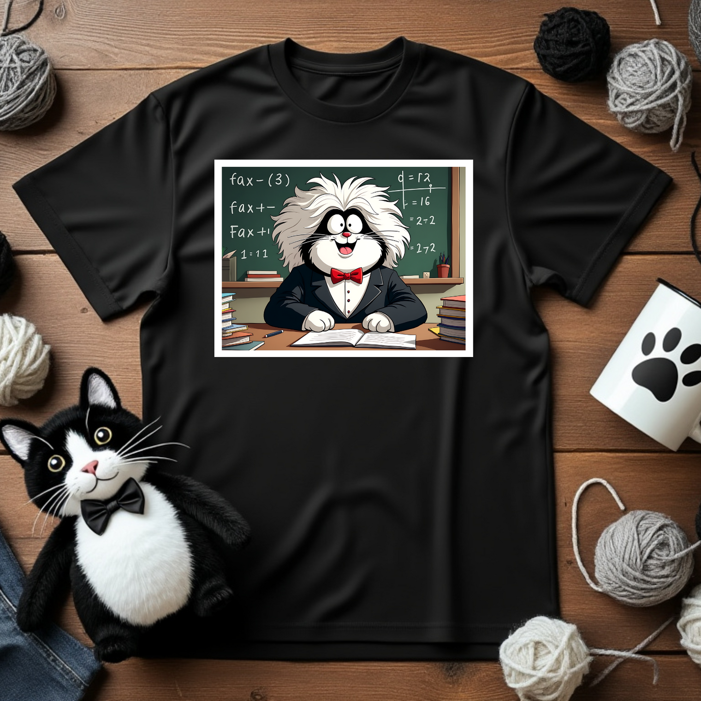 Faxy's "Purr-fessor Einstein" Tee – Get Smart with Faxy! 🧠✨