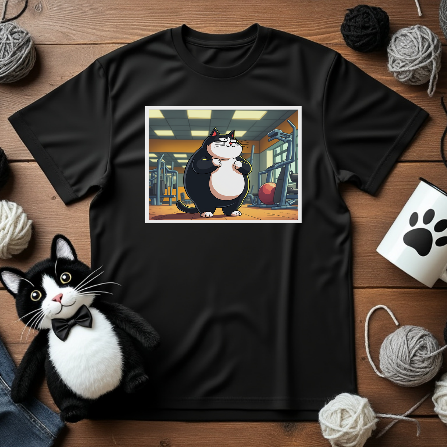 Just Faxy Gym Gains Tee – Pump It with Faxy 💪🐱