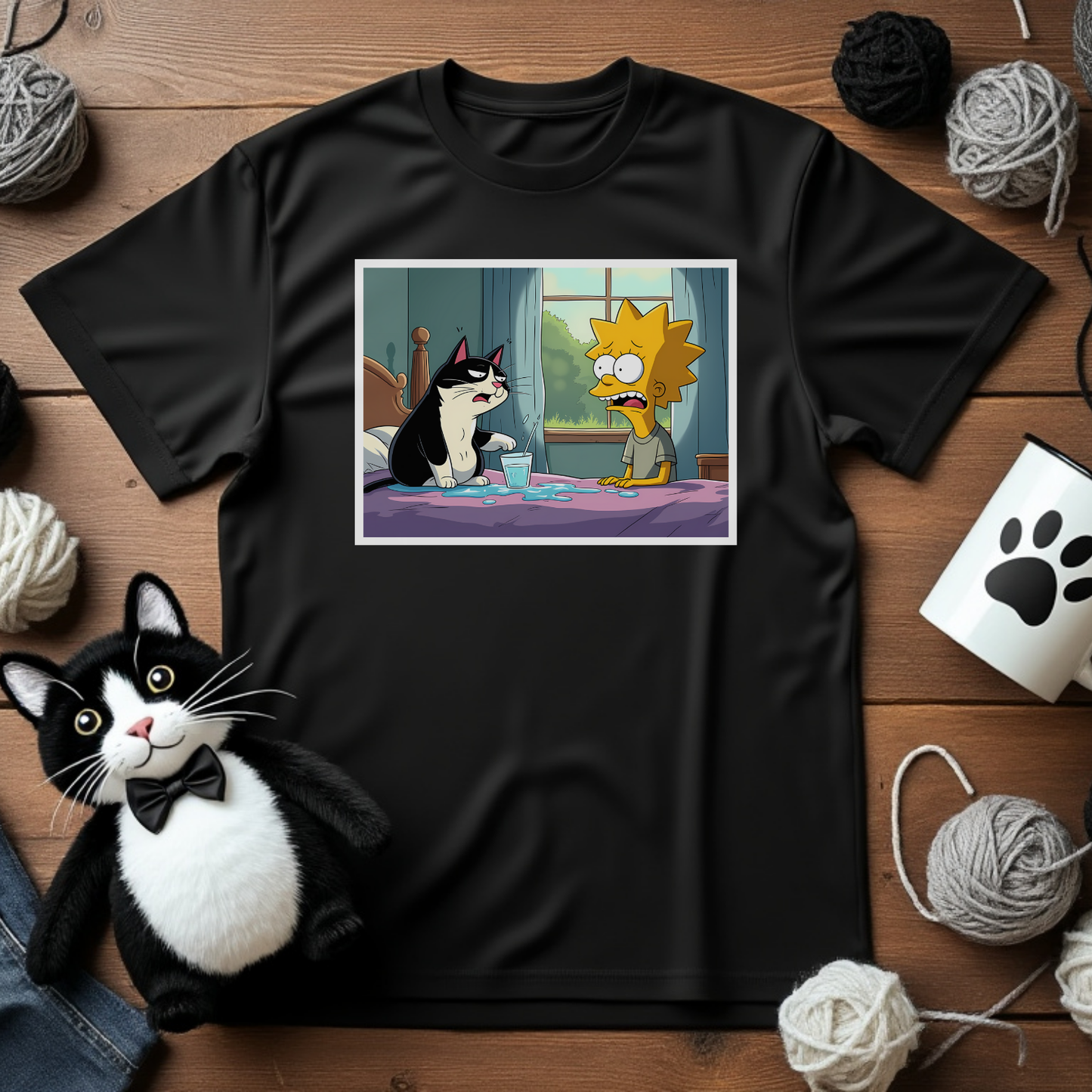 Just Faxy - Morning Mischief Cat Lover T-Shirt 🐱👤