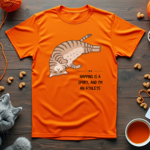 Napping Athlete Cat Unisex Tee