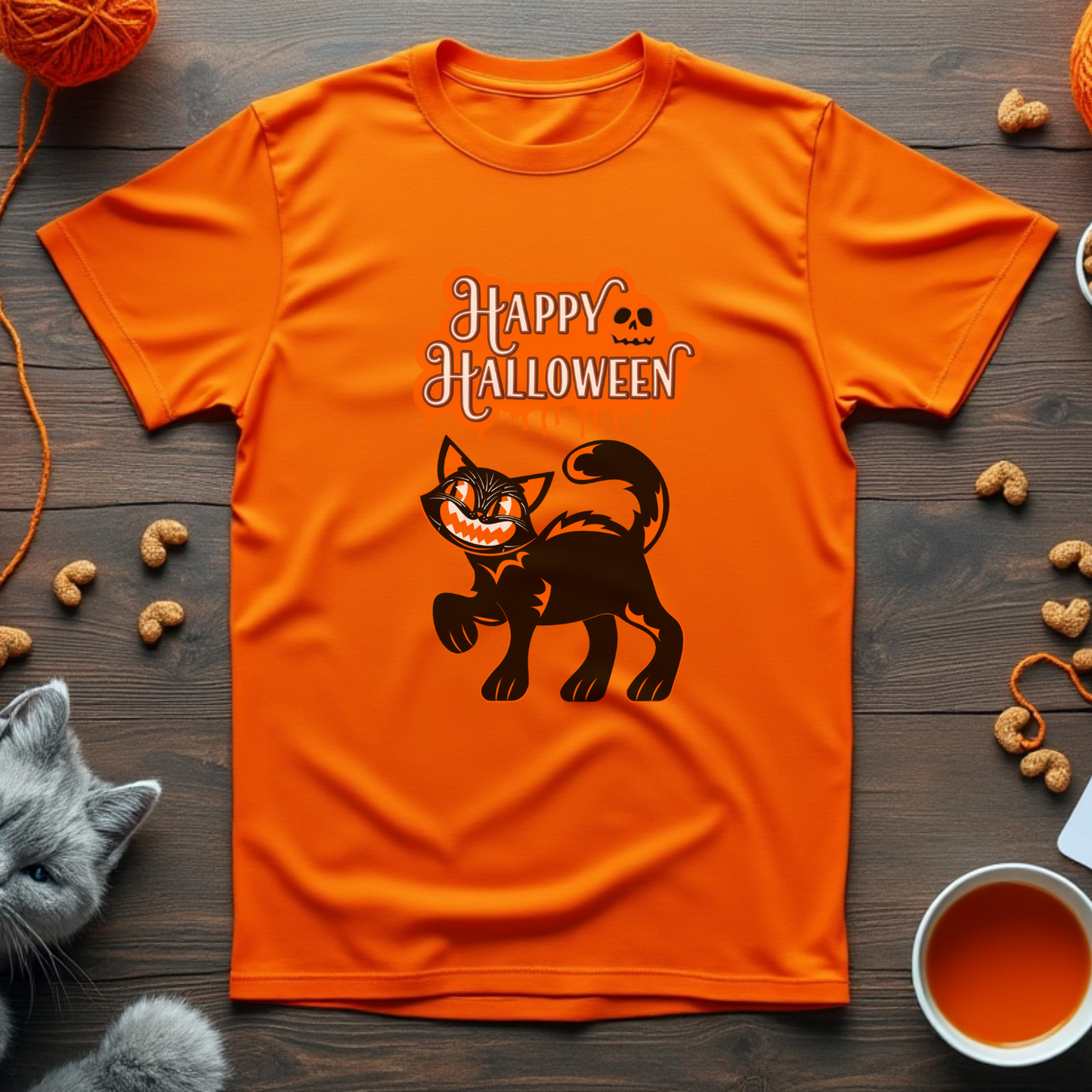 Spooky Halloween Cat Unisex Tee