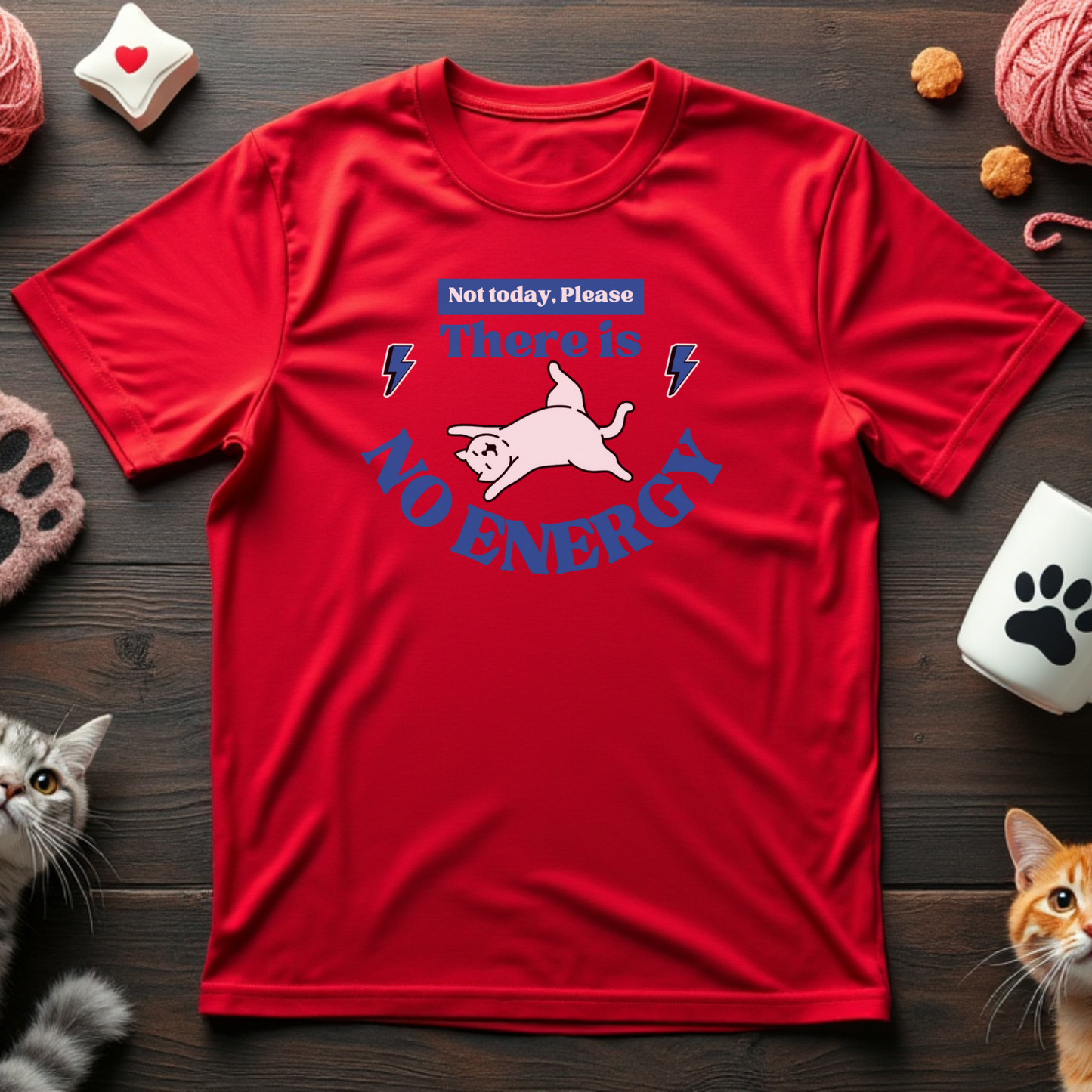 No Energy Cat Tee