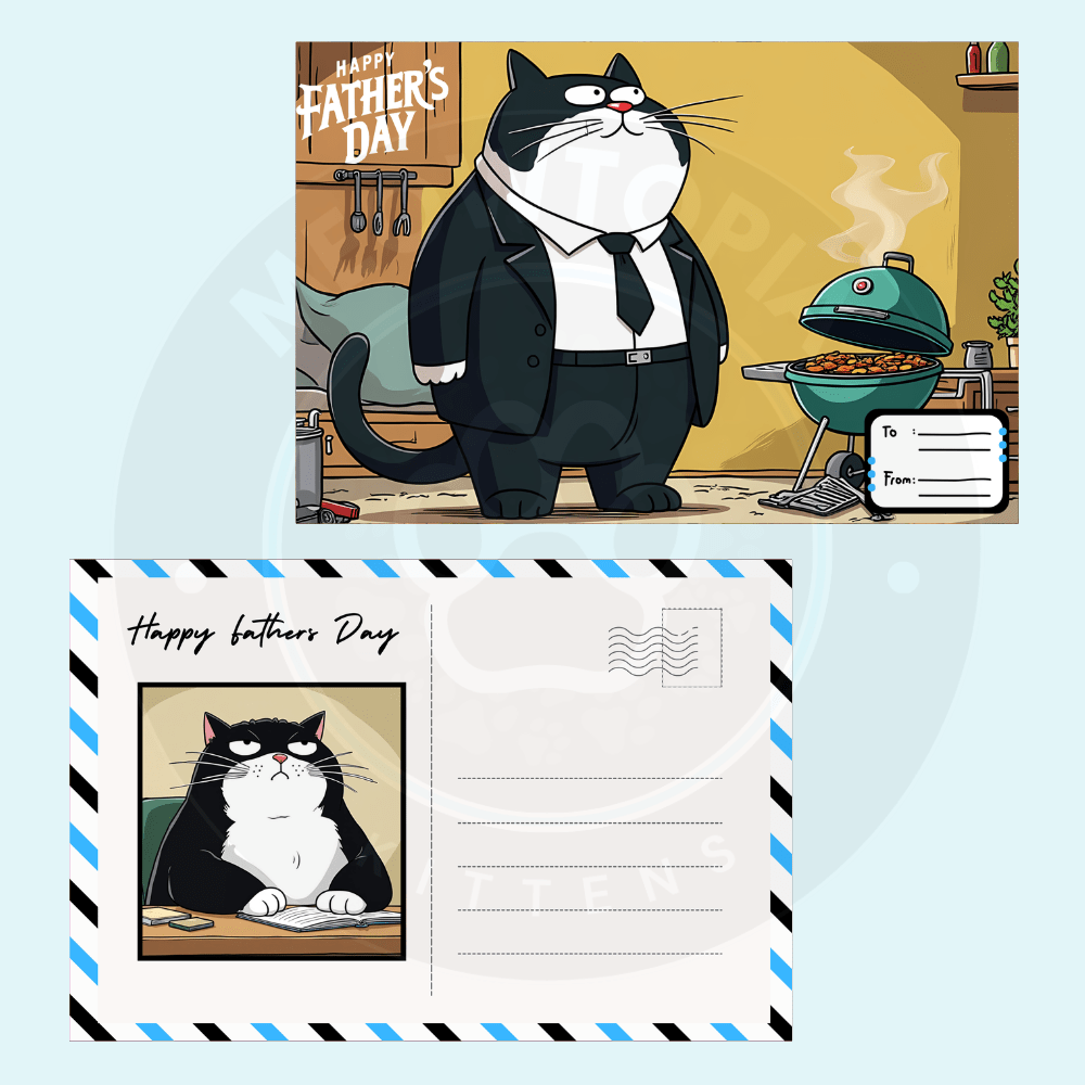 Faxxy The Fatty Tux Father's Day Cheers Digital Postcard Set